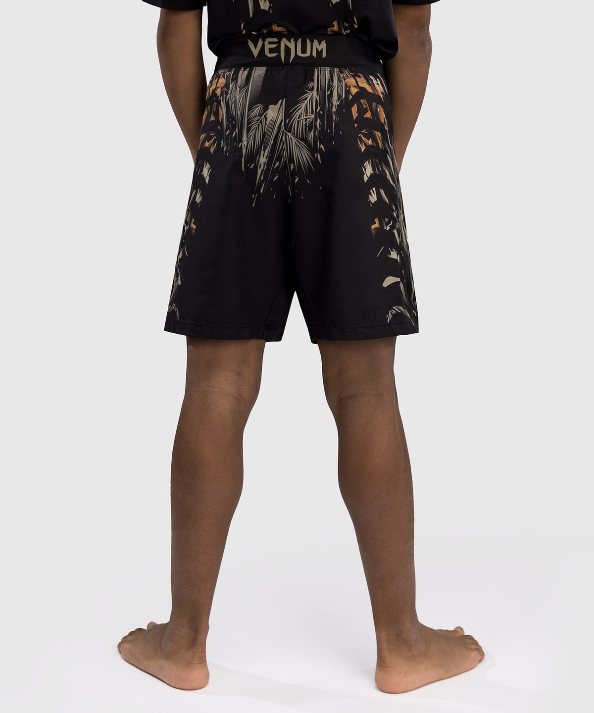 Short de Combat Venum Tiger pour Enfants - Noir/Orange Néon