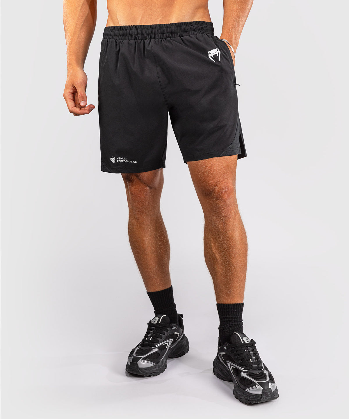 Venum G-Fit Scales Pantaloncini da Allenamento – Nero/Grigio Carbone