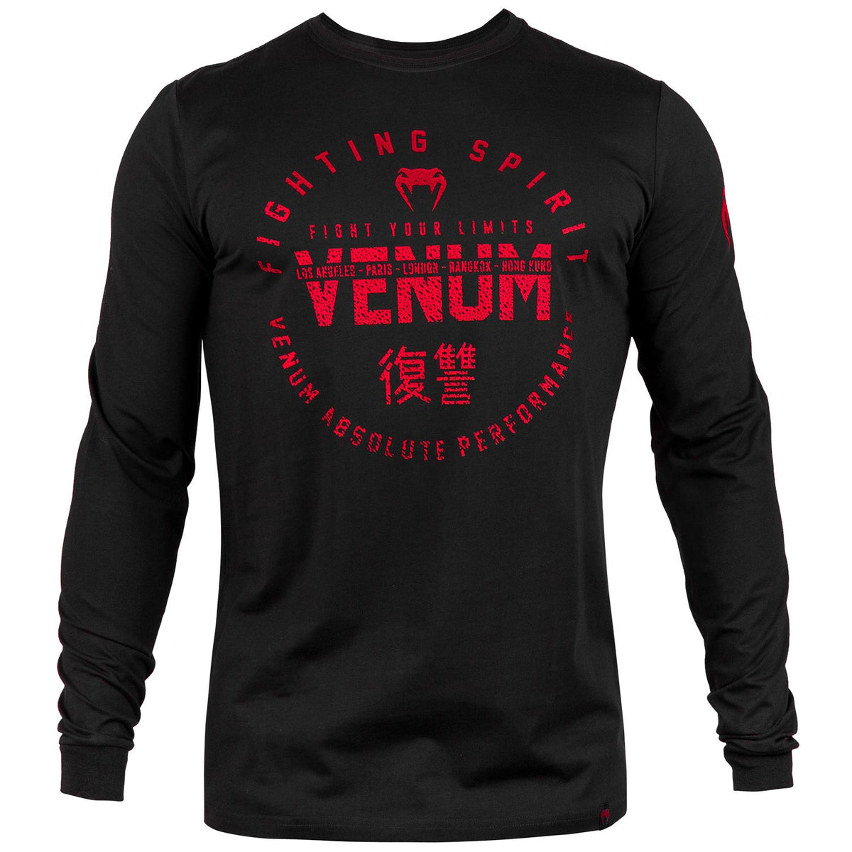 Venum Signature Langarm-T-Shirt - Schwarz/Rot