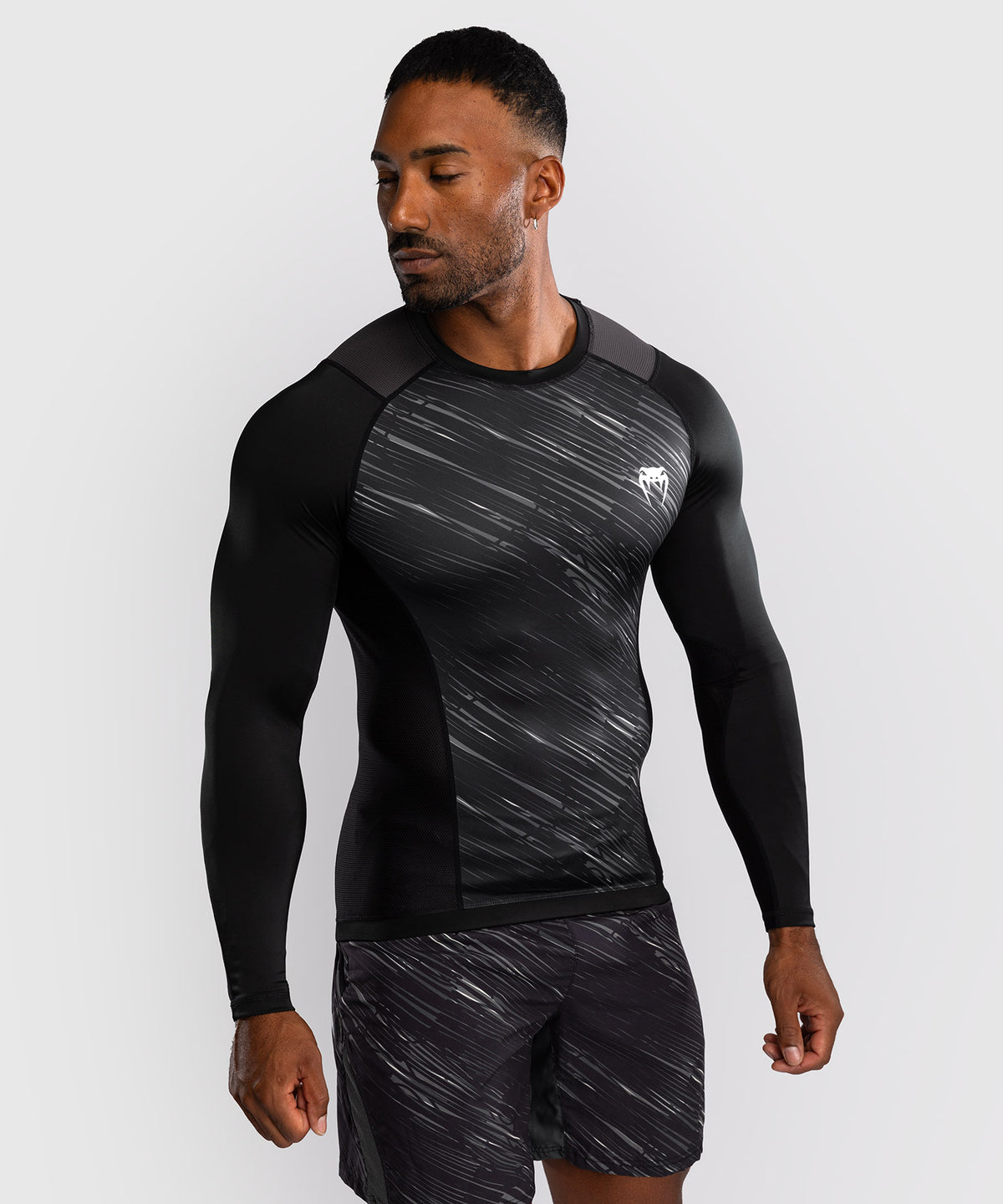 Venum Rapid Langarm Rashguard - Schwarz/Sturmgrau