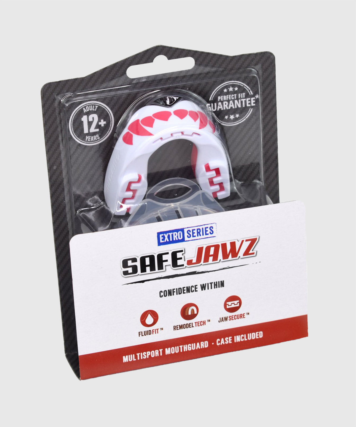 Safejawz Fangz Mouthguard – Adult – White/Pink
