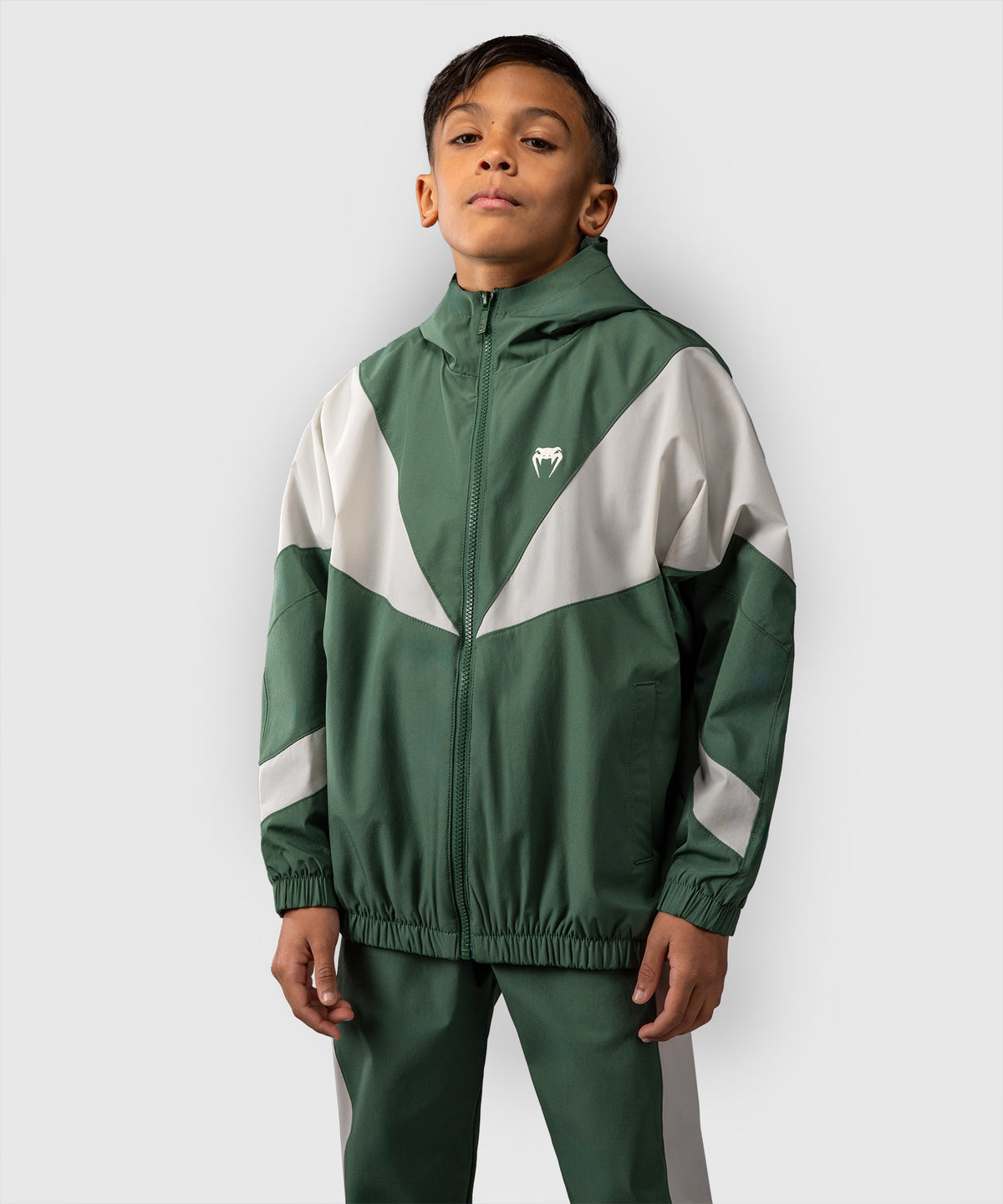 Venum Vectra Chaquetas de Chándal Niños – Verde Bosque/ Blanco Roto