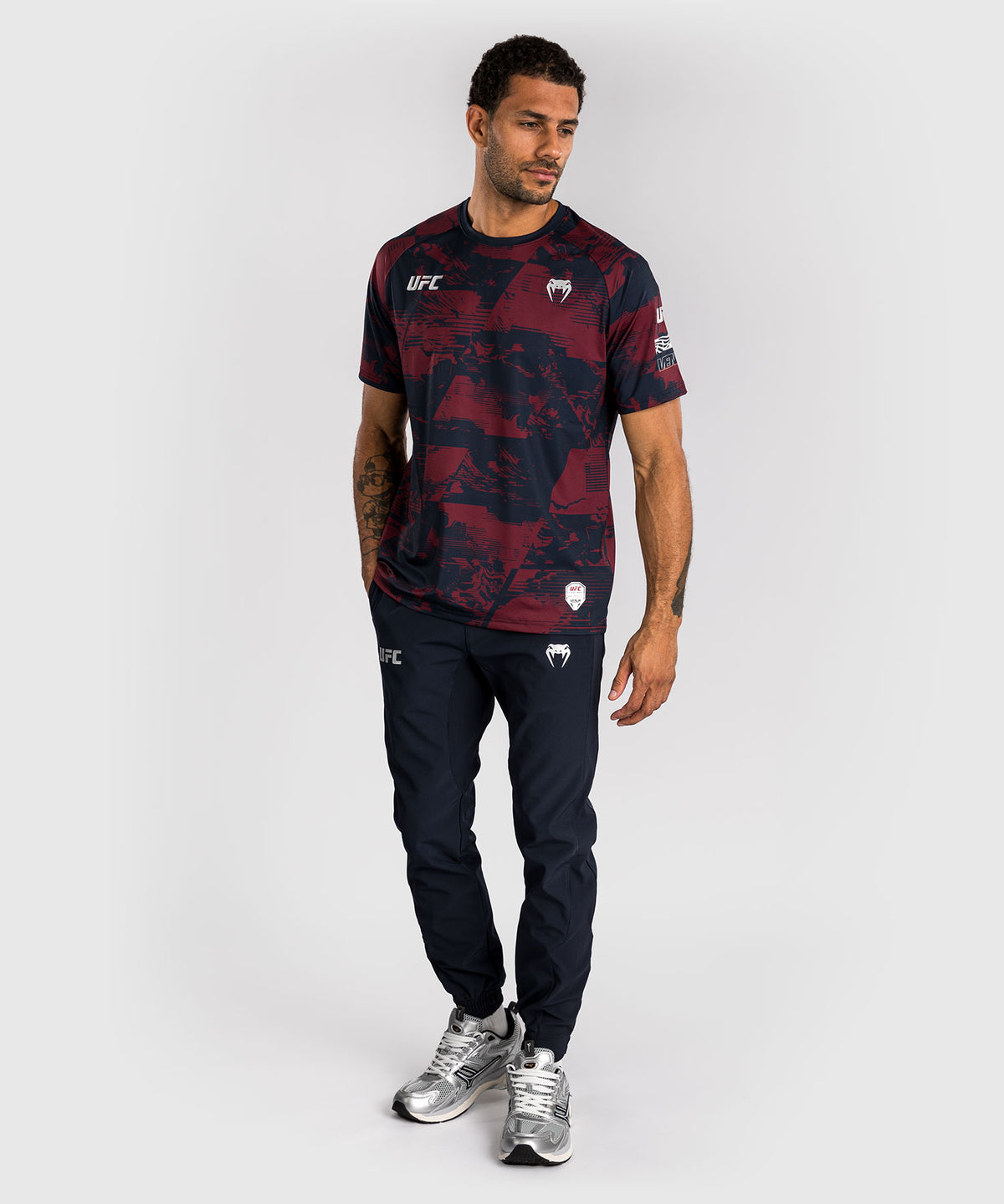 UFC Zenith by Venum Authentic Fight Week Camiseta de manga corta Performance Hombre - Azul marino/Burdeos/Plateado