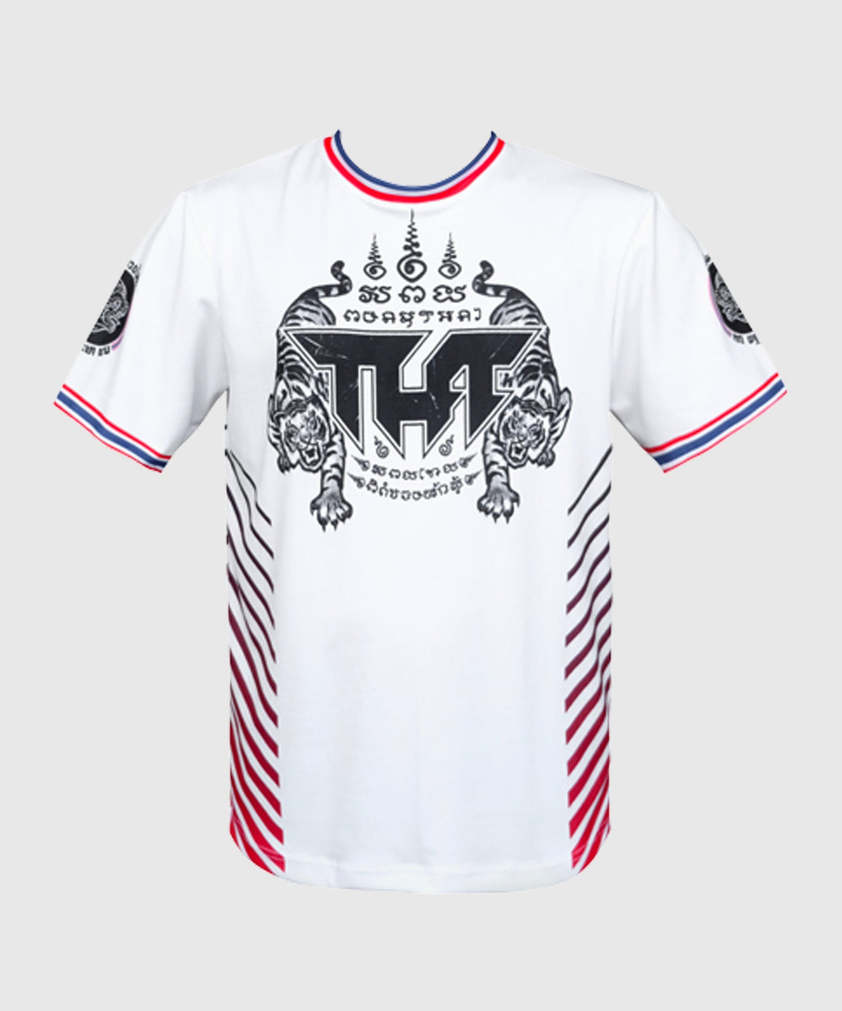 Tuff Dry Fit True Power Twin Tigers Yantra Muay Thai Maglietta - Bianco