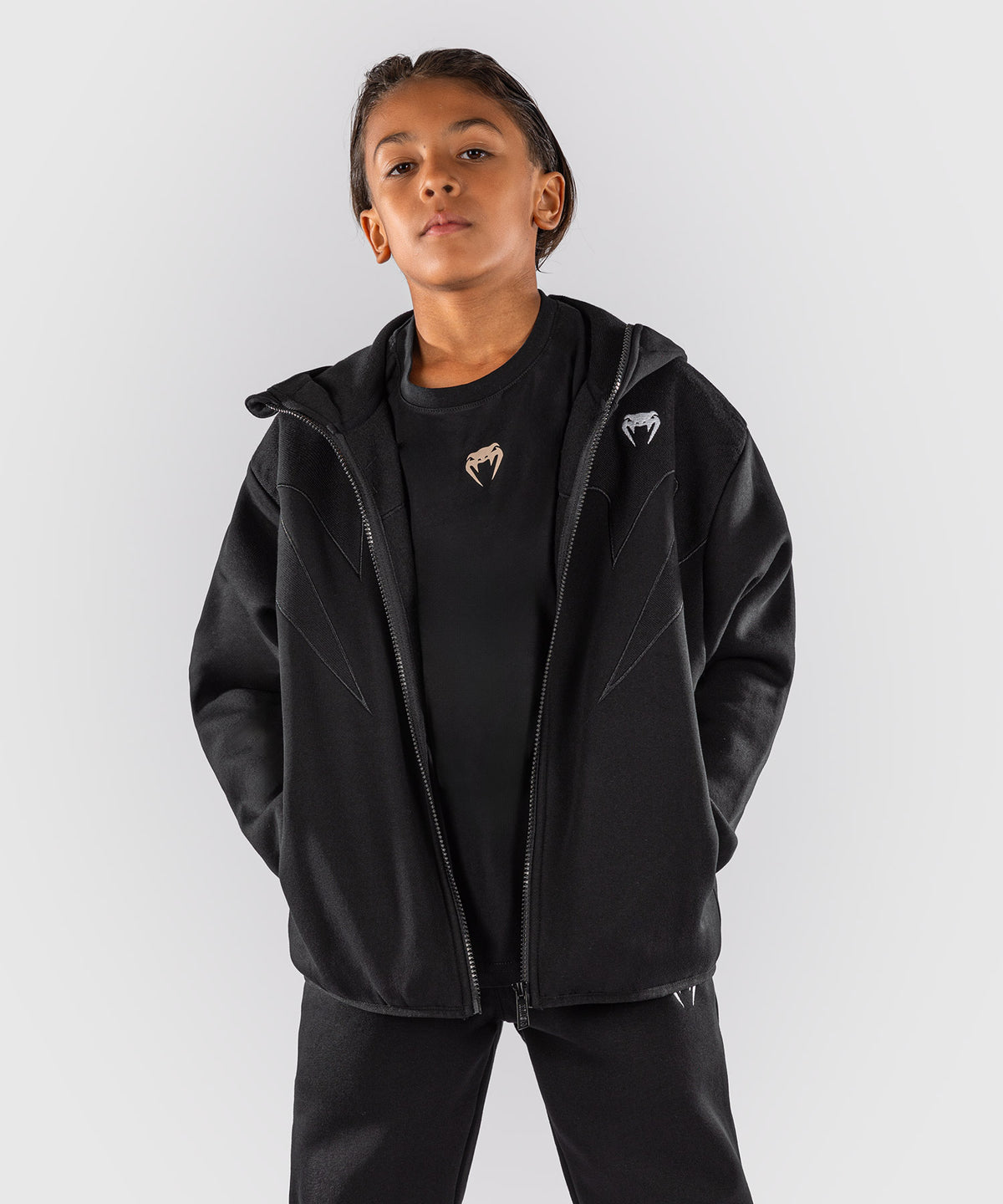Veste de survêtement Venum Attack Fleece & Weave Pour Enfant - Noir