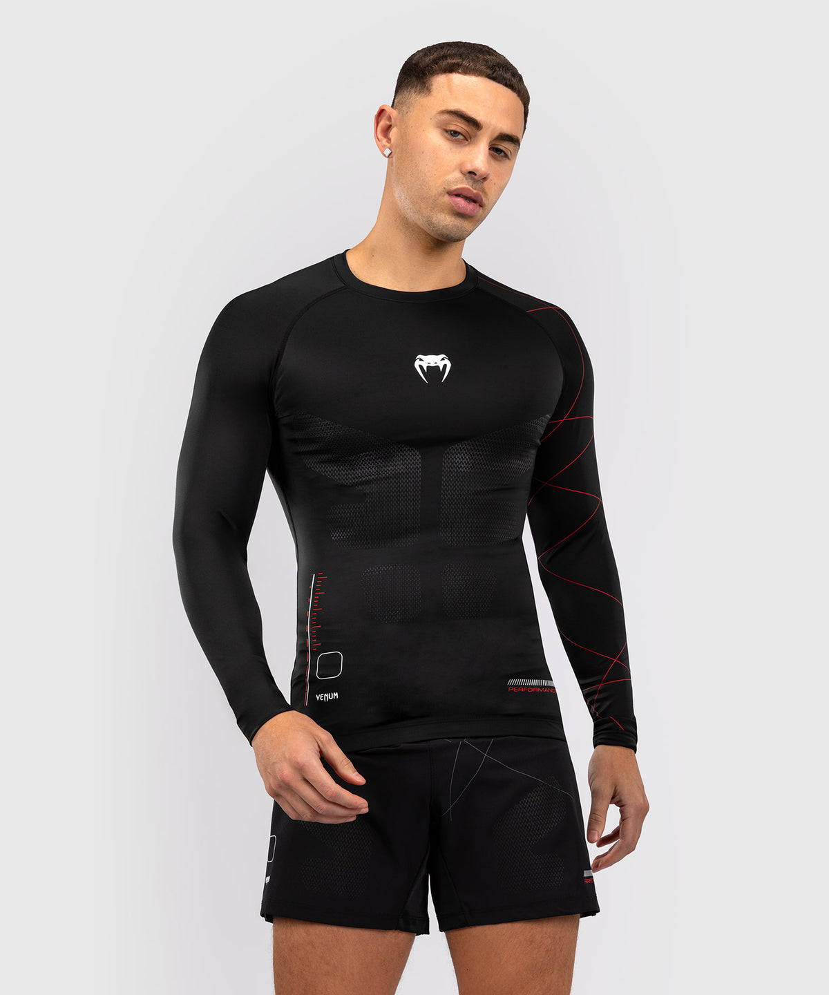 Venum Tactical XT Men's Langarm Rashguard - Schwarz/Feuerrot