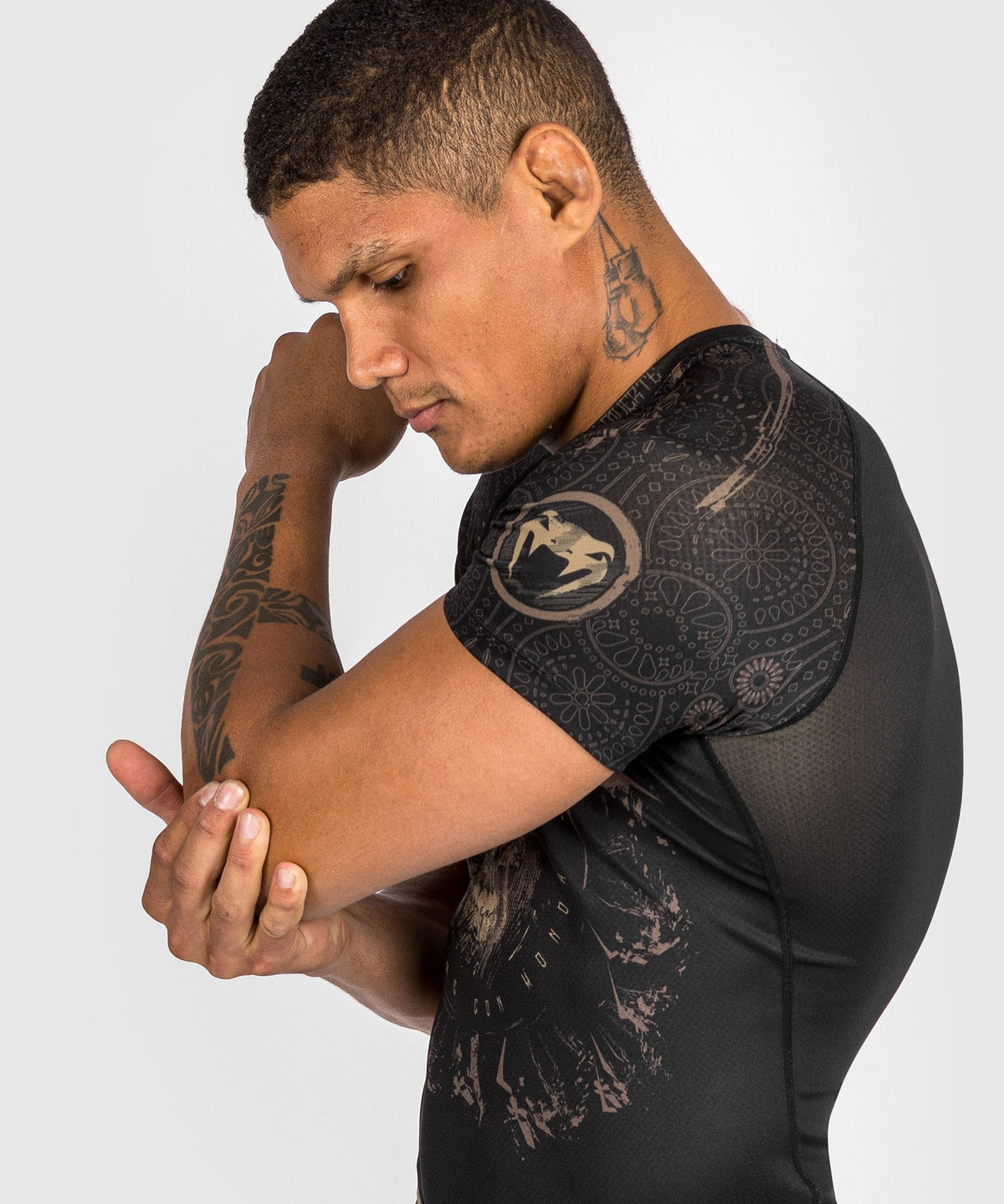 Rashguard Santa Muerte Dark Side Venum - kurzärmelig - Schwarz/Braun
