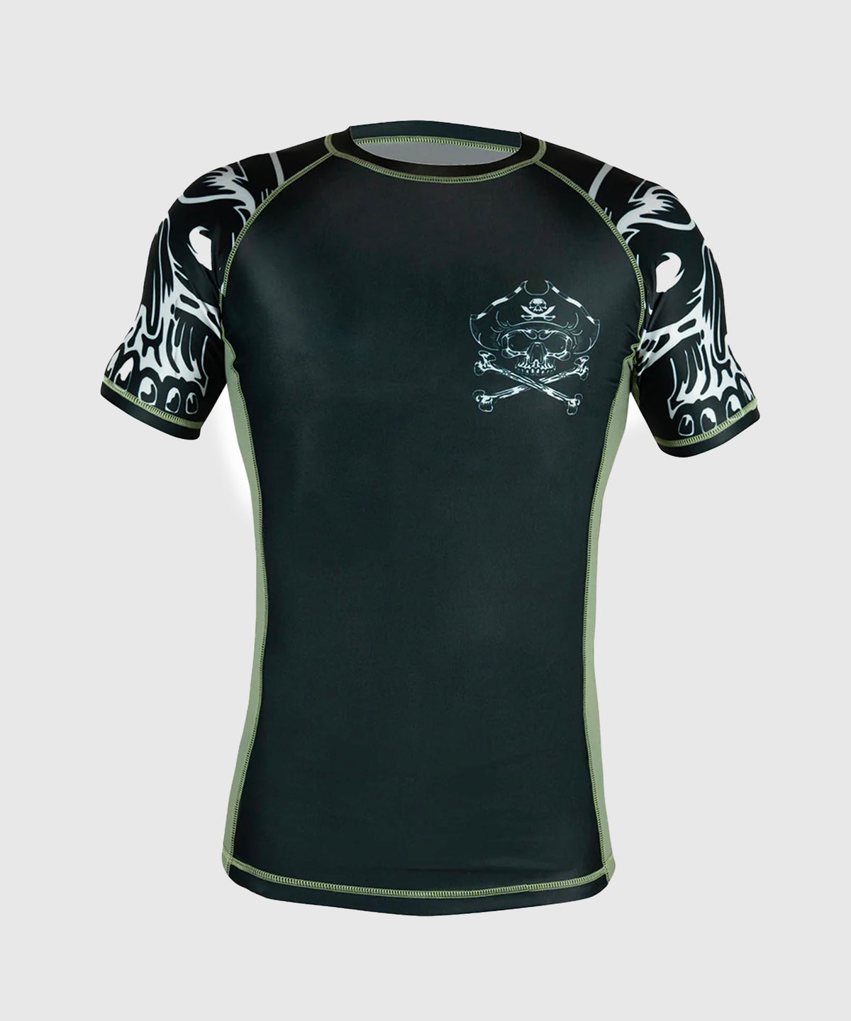 Pride Or Die Pirate V2 Kurzarm-Rashguard - Schwarz/Grau