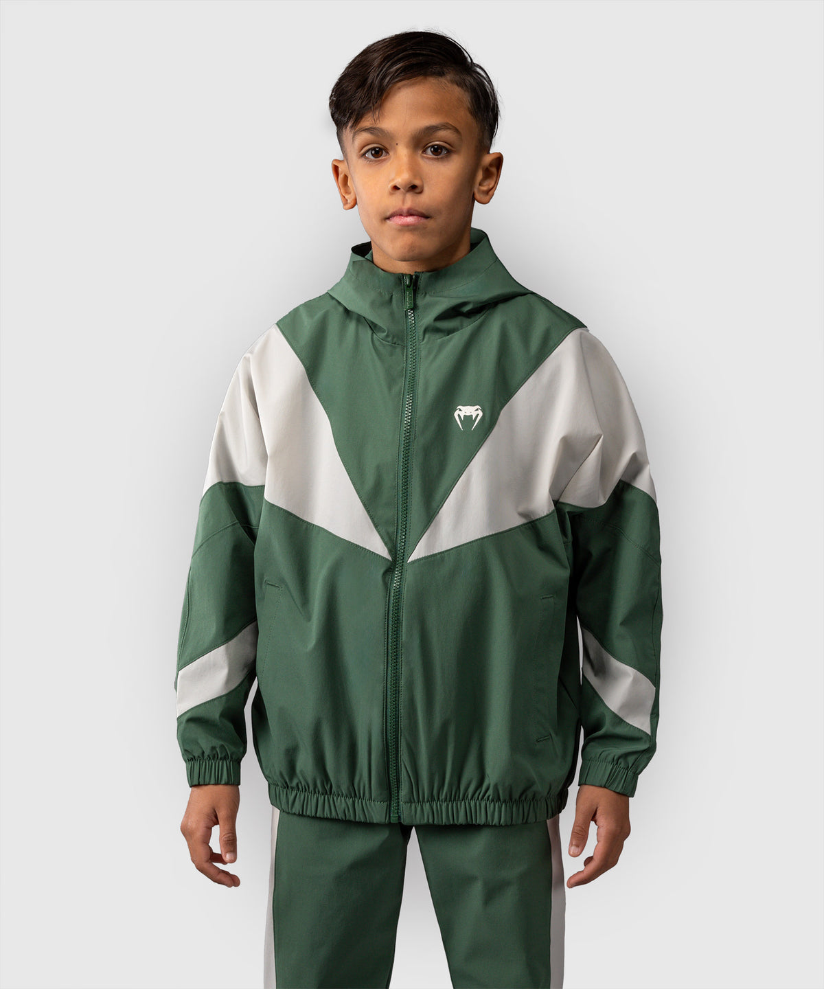 Venum Vectra Chaquetas de Chándal Niños – Verde Bosque/ Blanco Roto