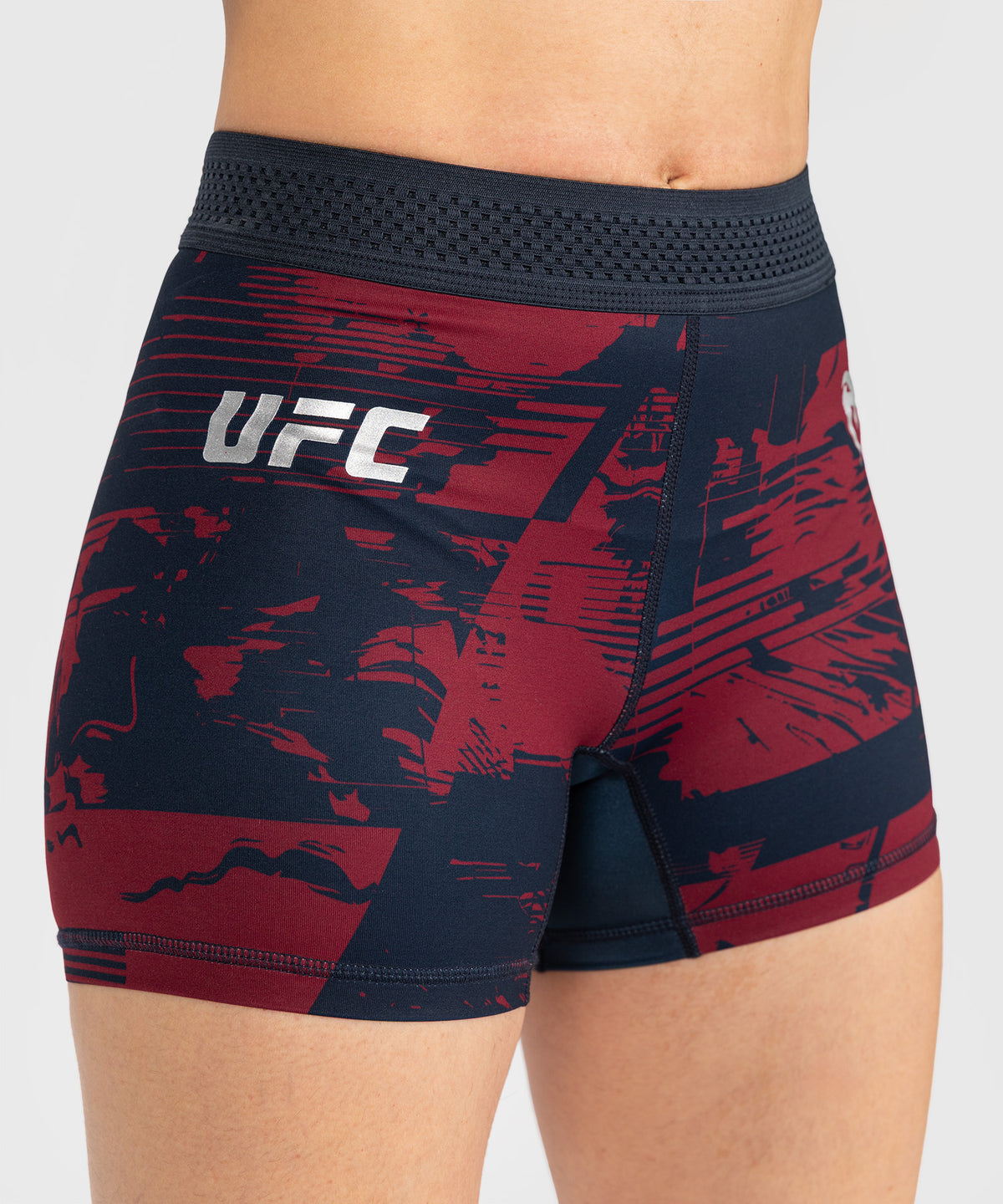 UFC Zenith by Venum Authentic Fight Week Performance Vale Tudo Short Damen - Marineblau/Burgunderrot/Silber