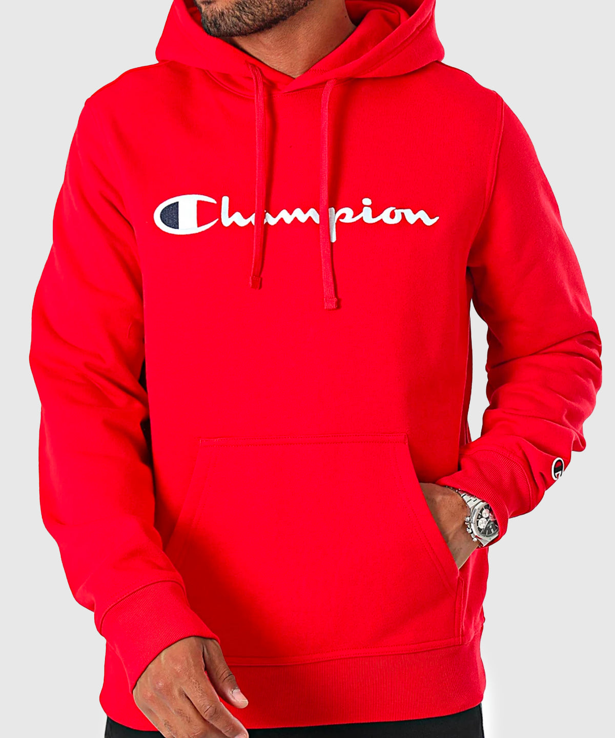 Champion Sudadera con Capucha – Rojo