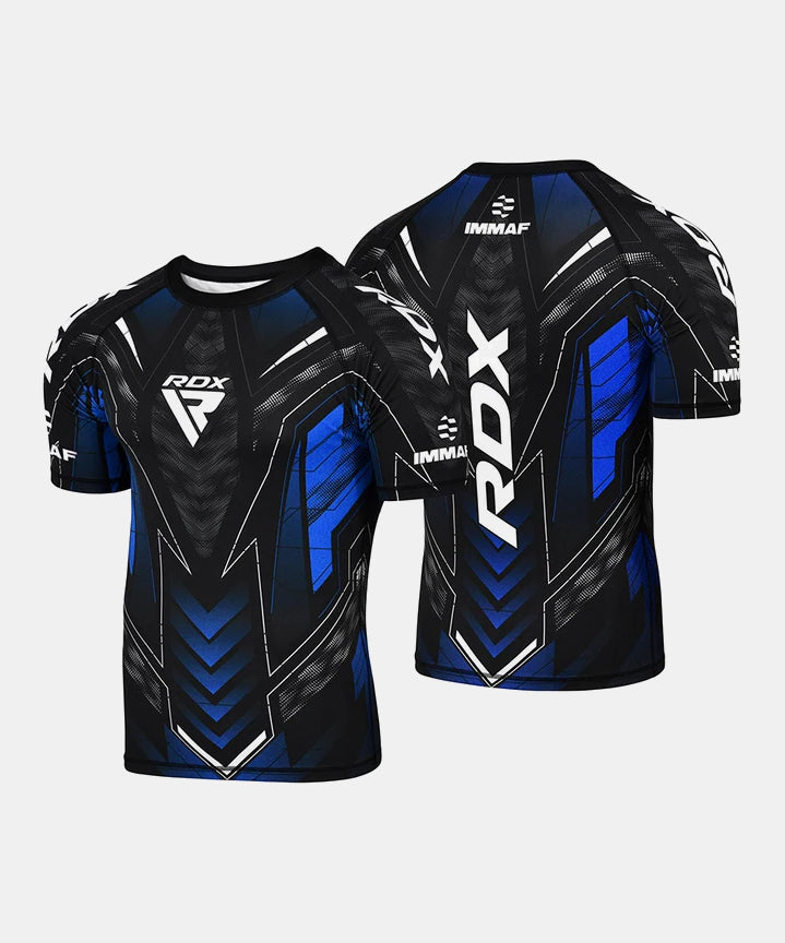 RDX Compression T-shirt IMMAF Approved - Black/Blue
