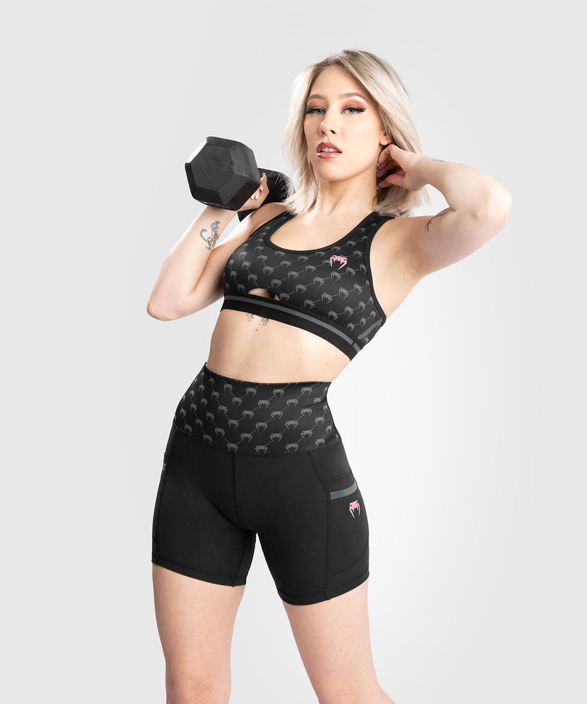 Short De Compression Venum Monogram - Pour Femme - Noir/or rose