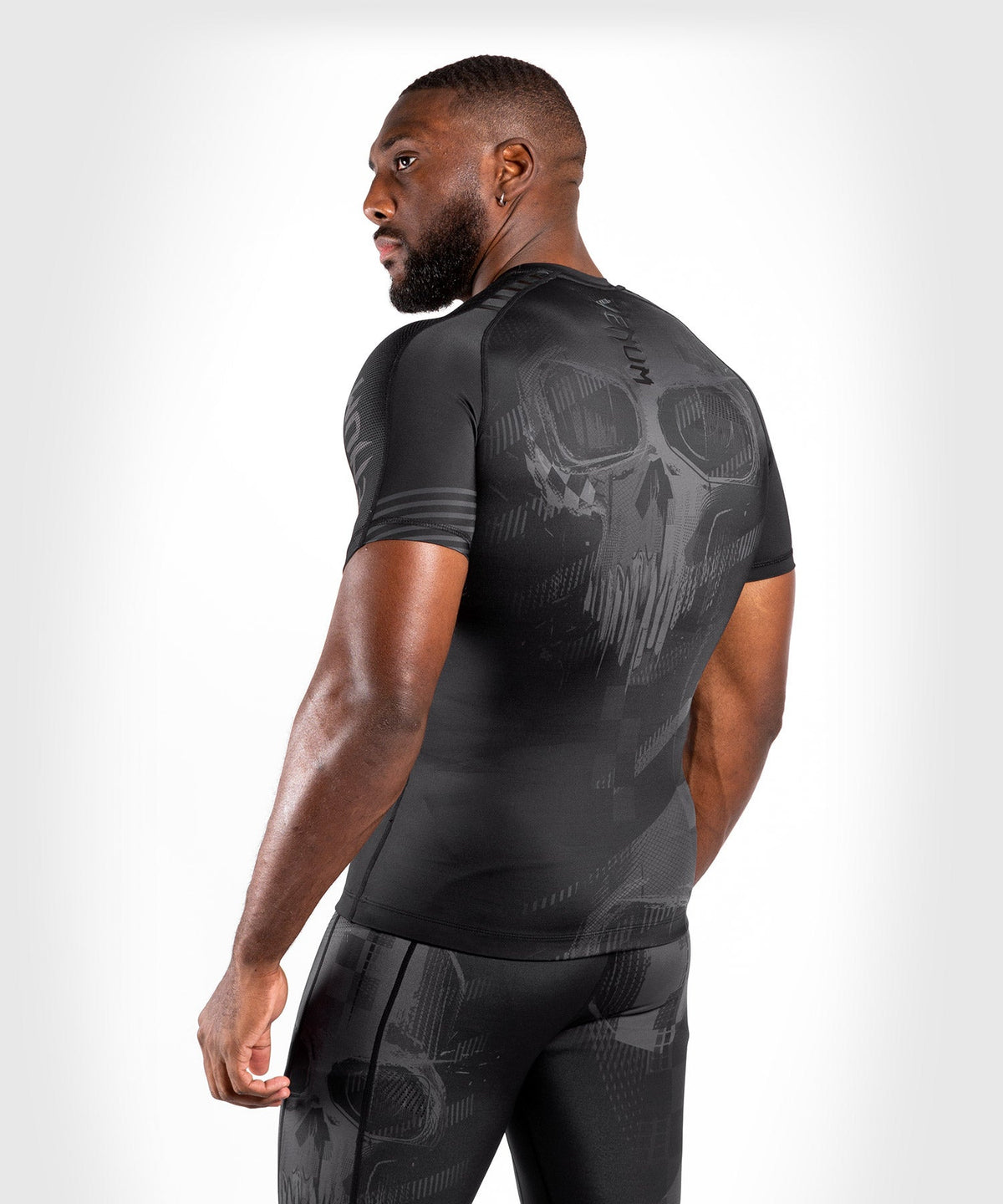 T-shirt de compression Venum Skull - Manches courtes - Noir/Noir