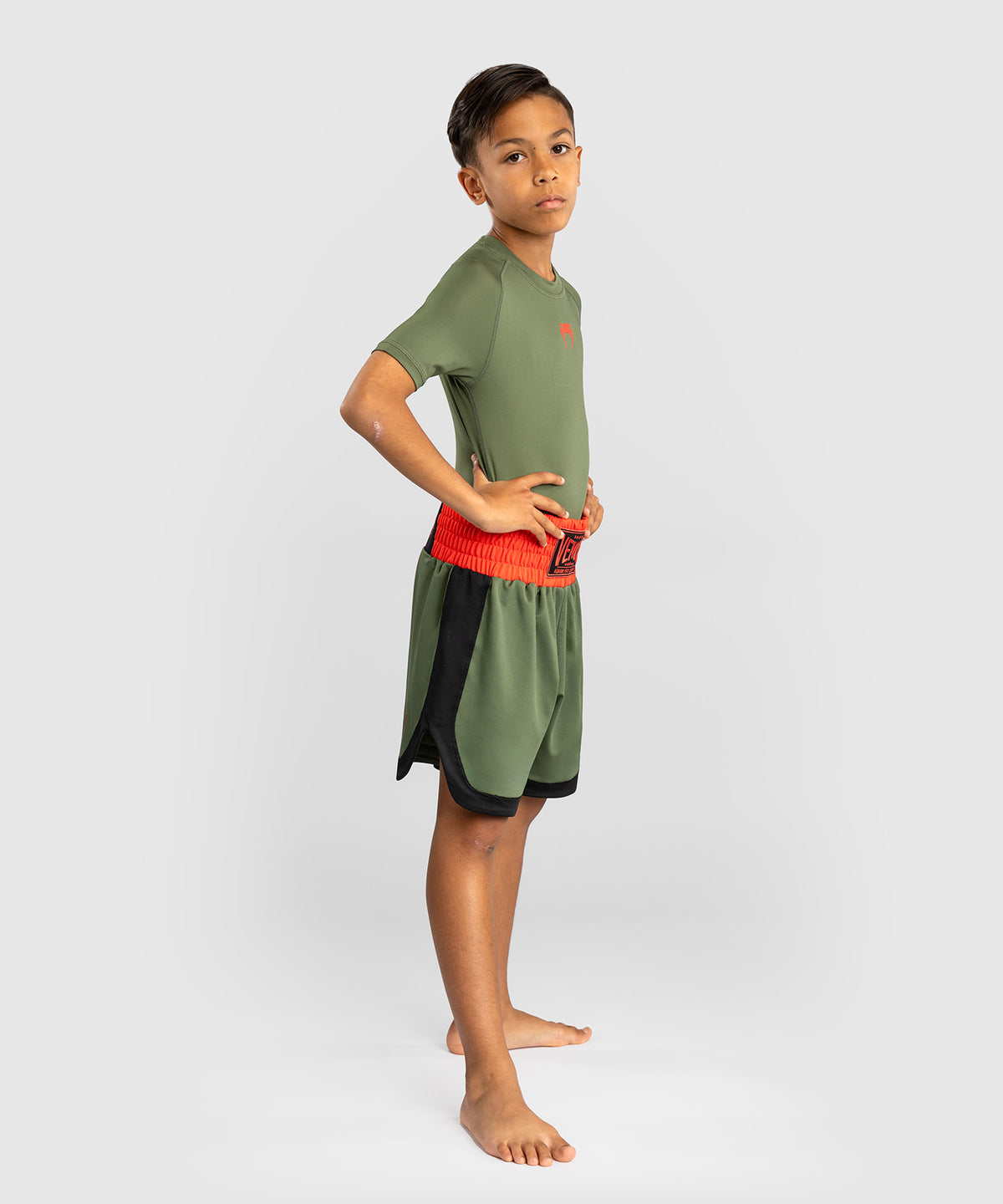 Venum Classic Kinder Boxshorts - Armeegrün/Orange