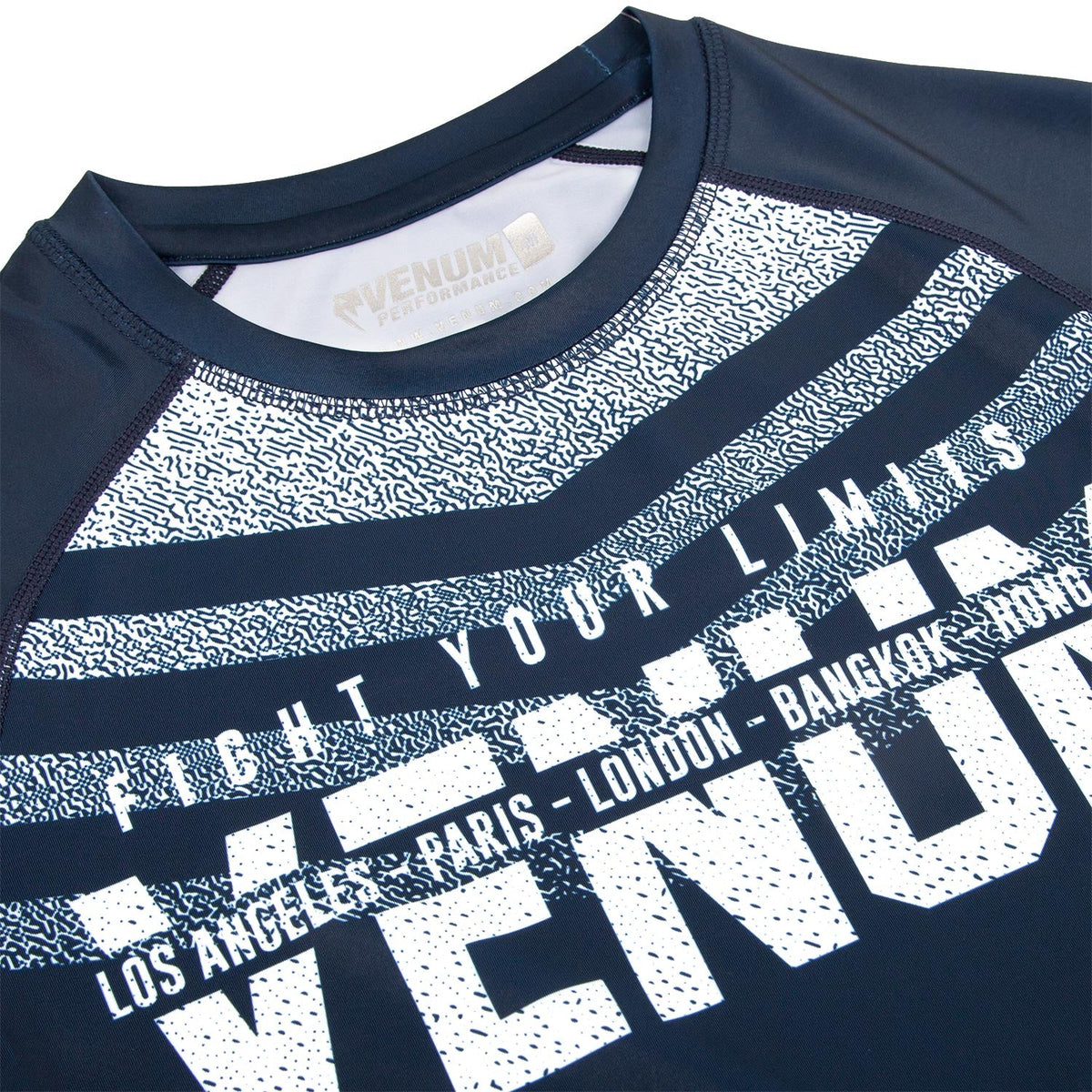 Rashguard Venum Signature - Manches longues - Bleu Marine/Blanc