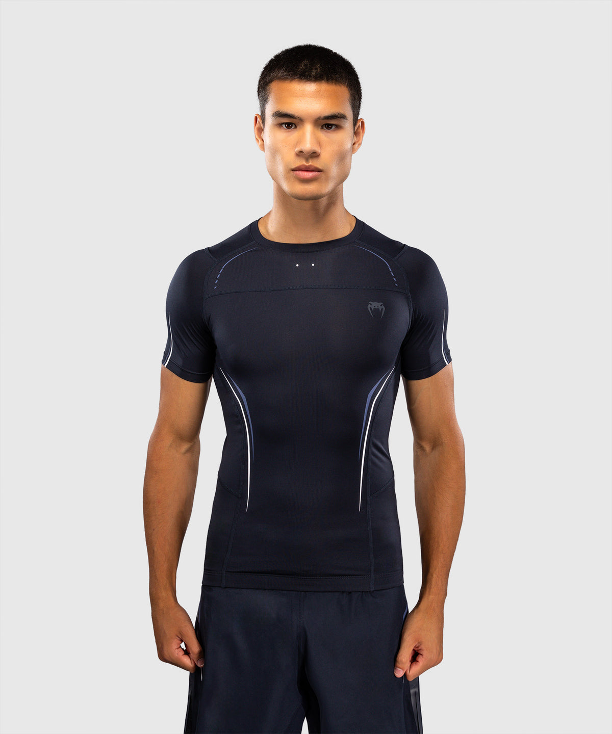 Venum G-Core Short Sleeve Rashguard - Navy Blue/White