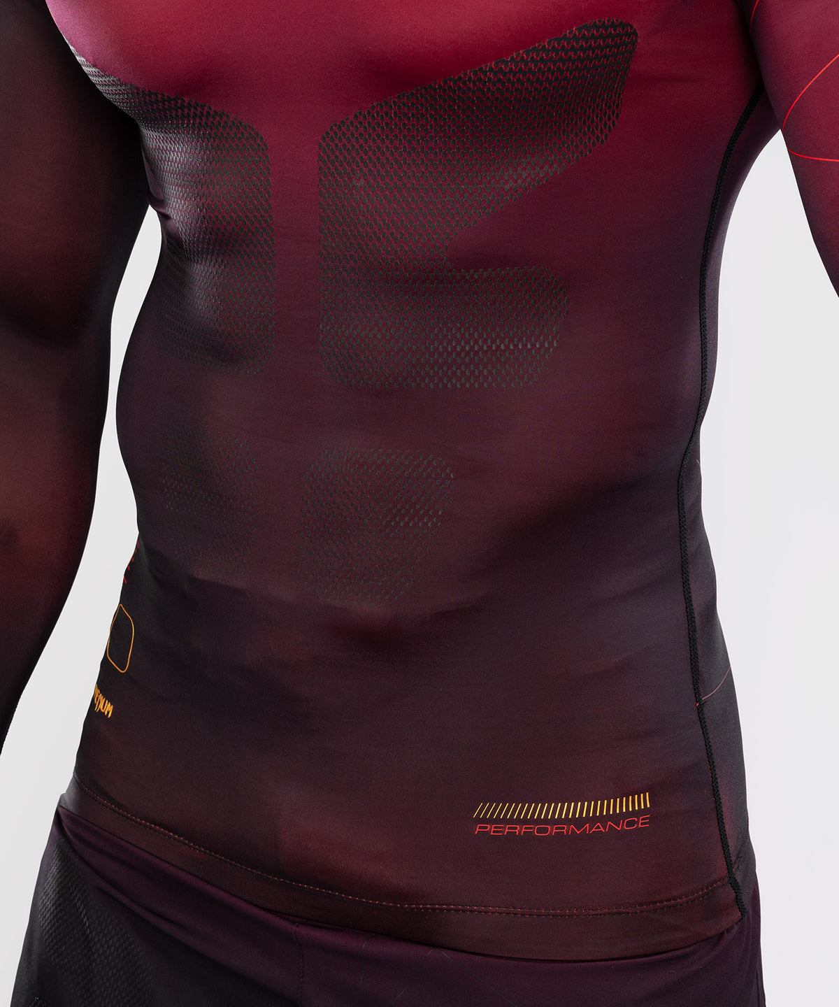 Venum Tactical XT Herren Langarm Rashguard - Schwarz/Burgund/Gold