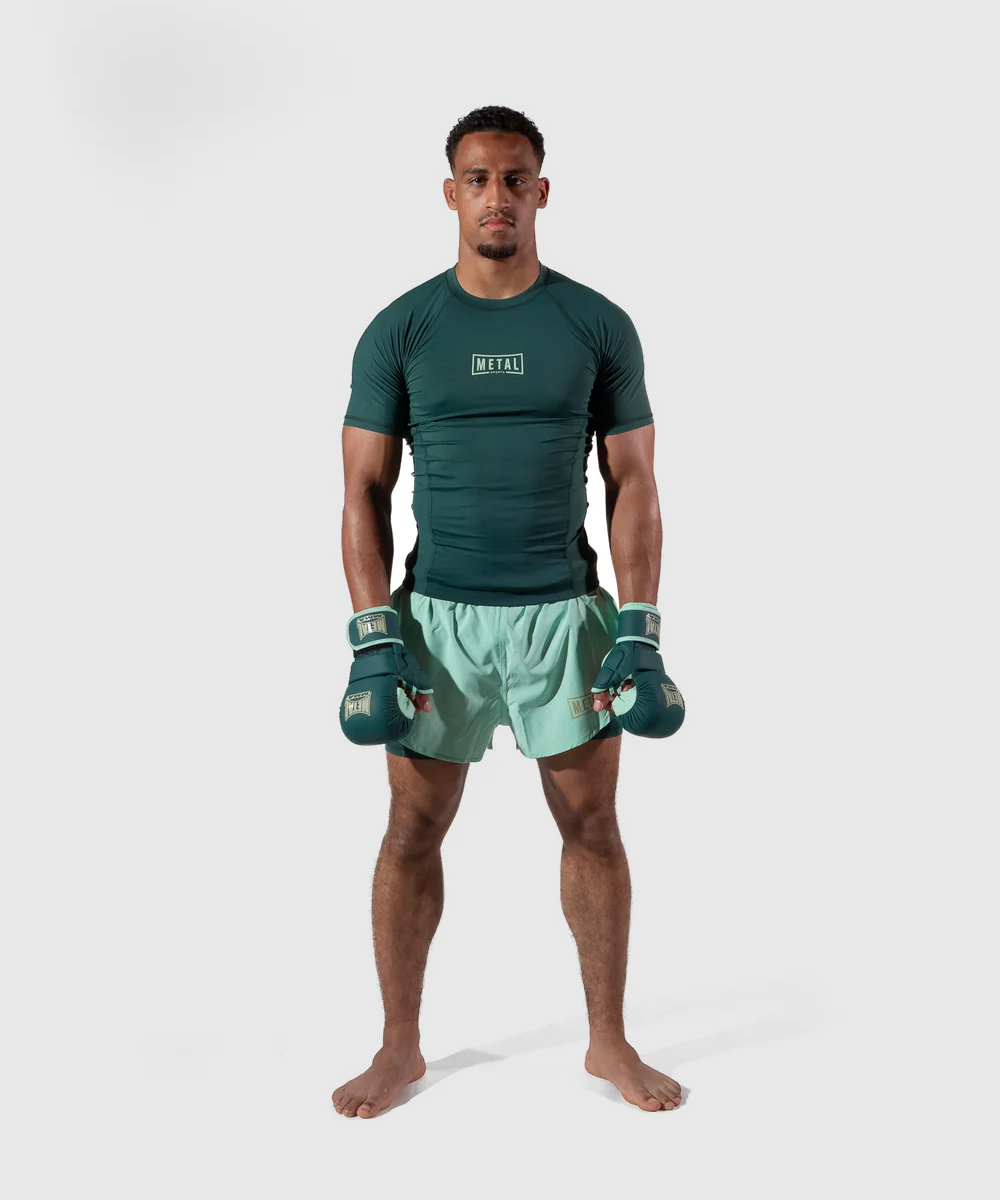 Metal Boxe Performance Deep Waters Rashguard de Manga Corta - Verde