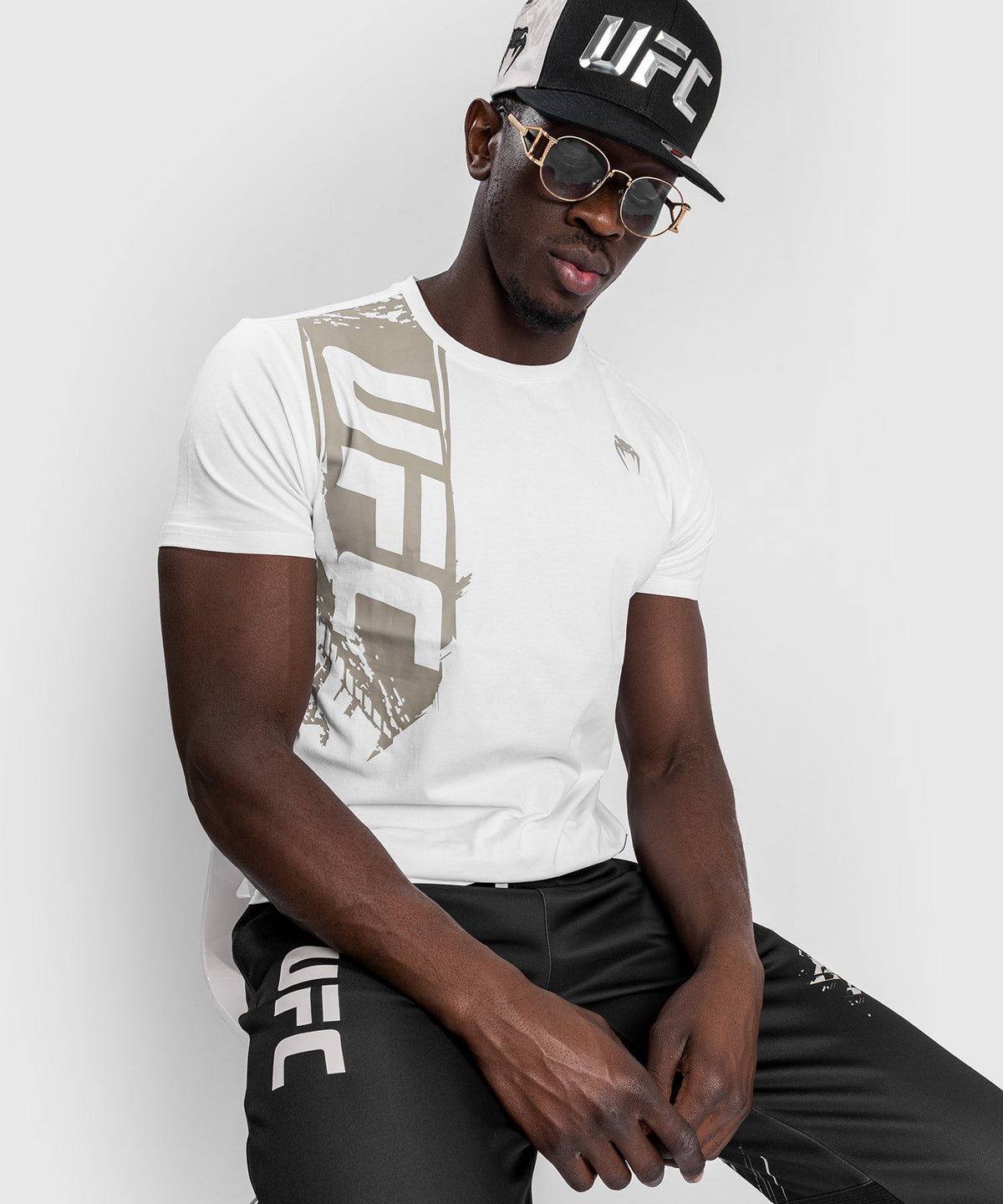 T-Shirt UFC Venum Authentic Fight Week 2.0 - Maches Courtes - Blanc/Sable