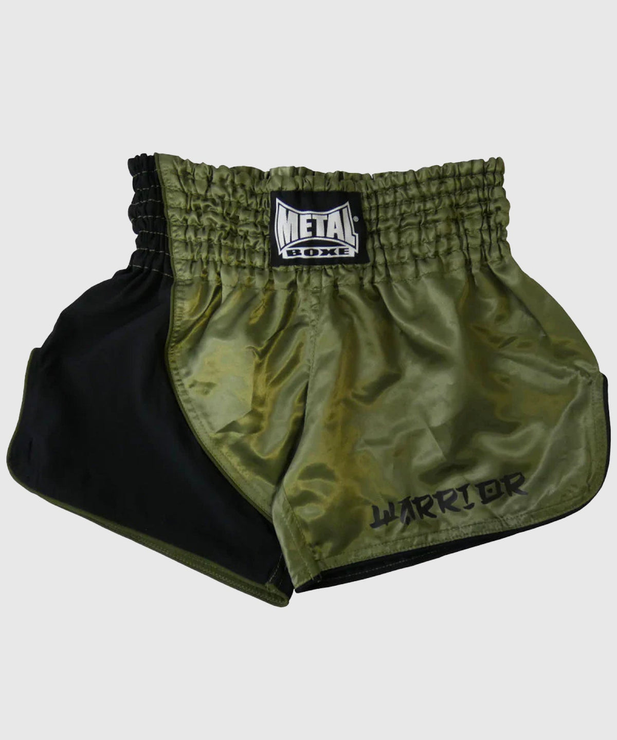 Metal Boxe Kick Metal Warrior Fight Shorts - Black/Khaki
