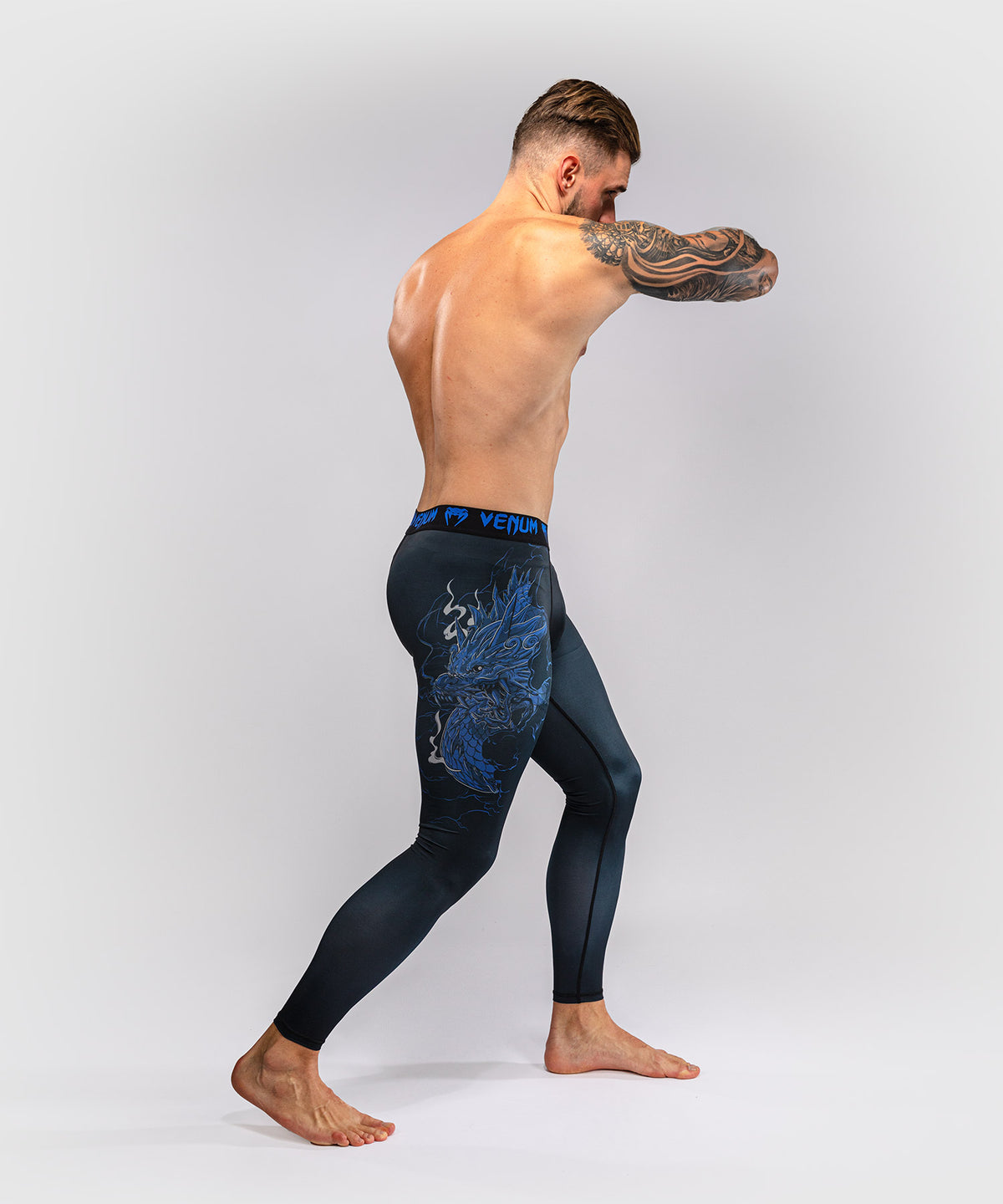 Venum Thunder Dragon Spats - Black/Royal Blue