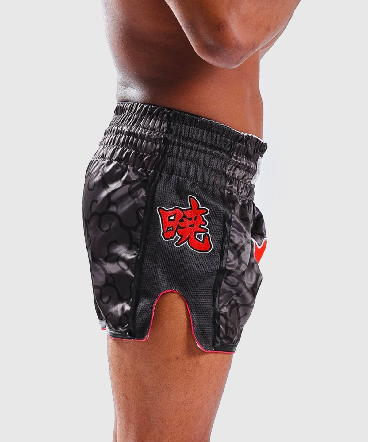 Elion X Naruto Akatsuki Pantalones de Muay Thai - Negro/Rojo
