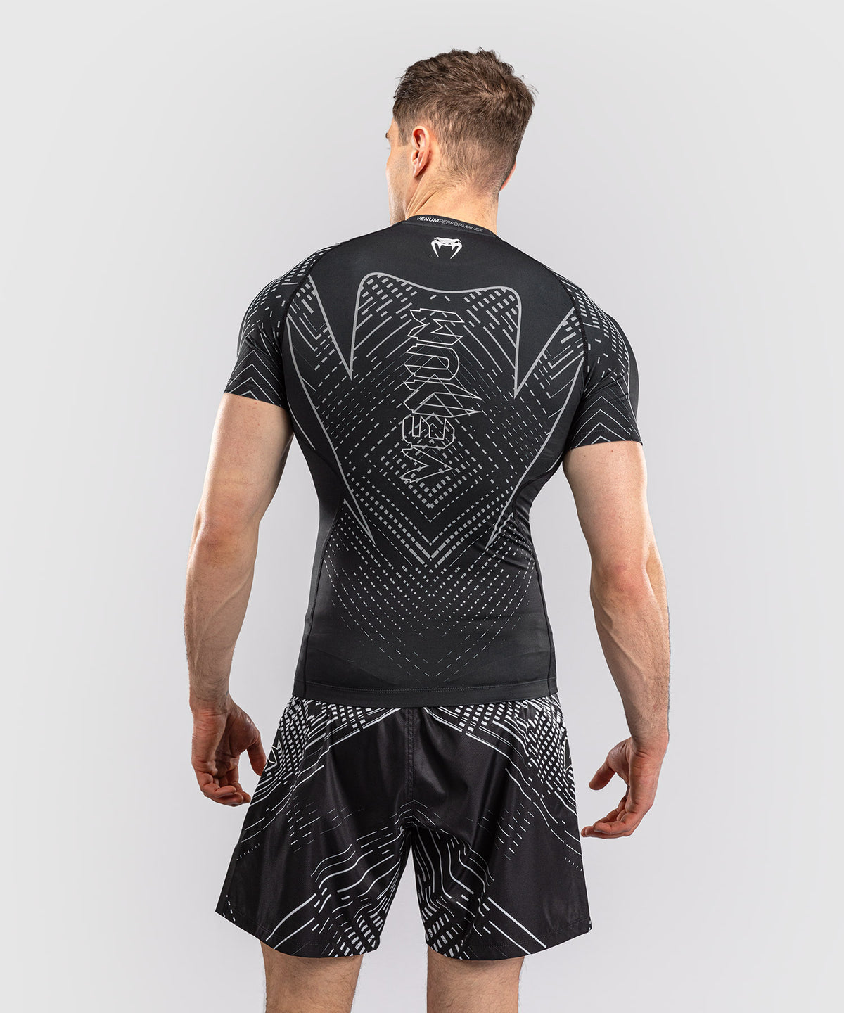 Venum Midnight Fury Rashguard Manga Corta – Negro/Gris/Plata