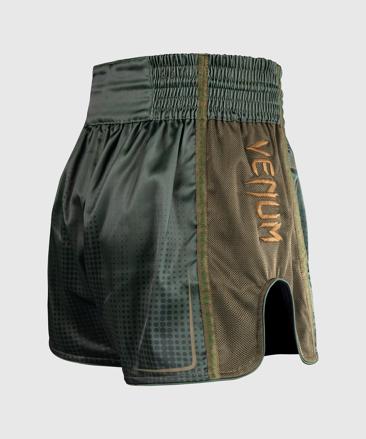 Short de Muay Thaï Venum Stealth – Kaki/Vert Foncé