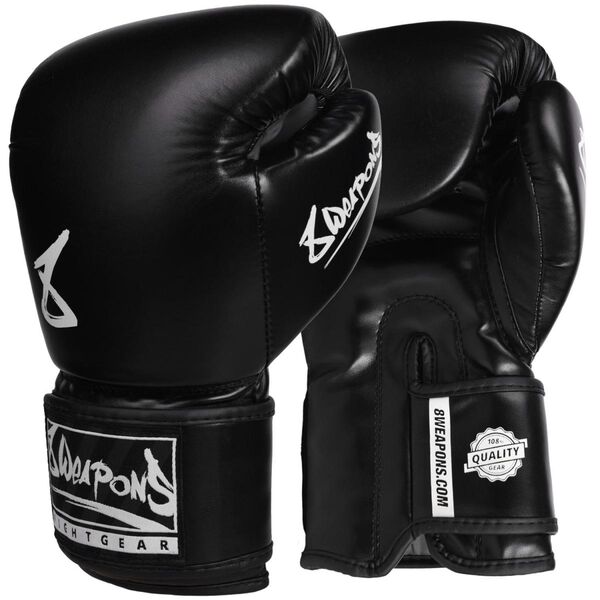 8 Weapons Pure Black Guantes de Boxeo - Negro/Blanco
