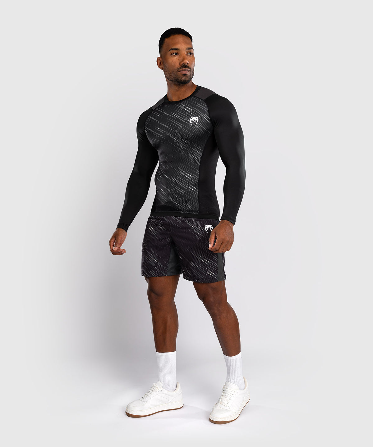 Venum Rapid Langarm Rashguard - Schwarz/Sturmgrau