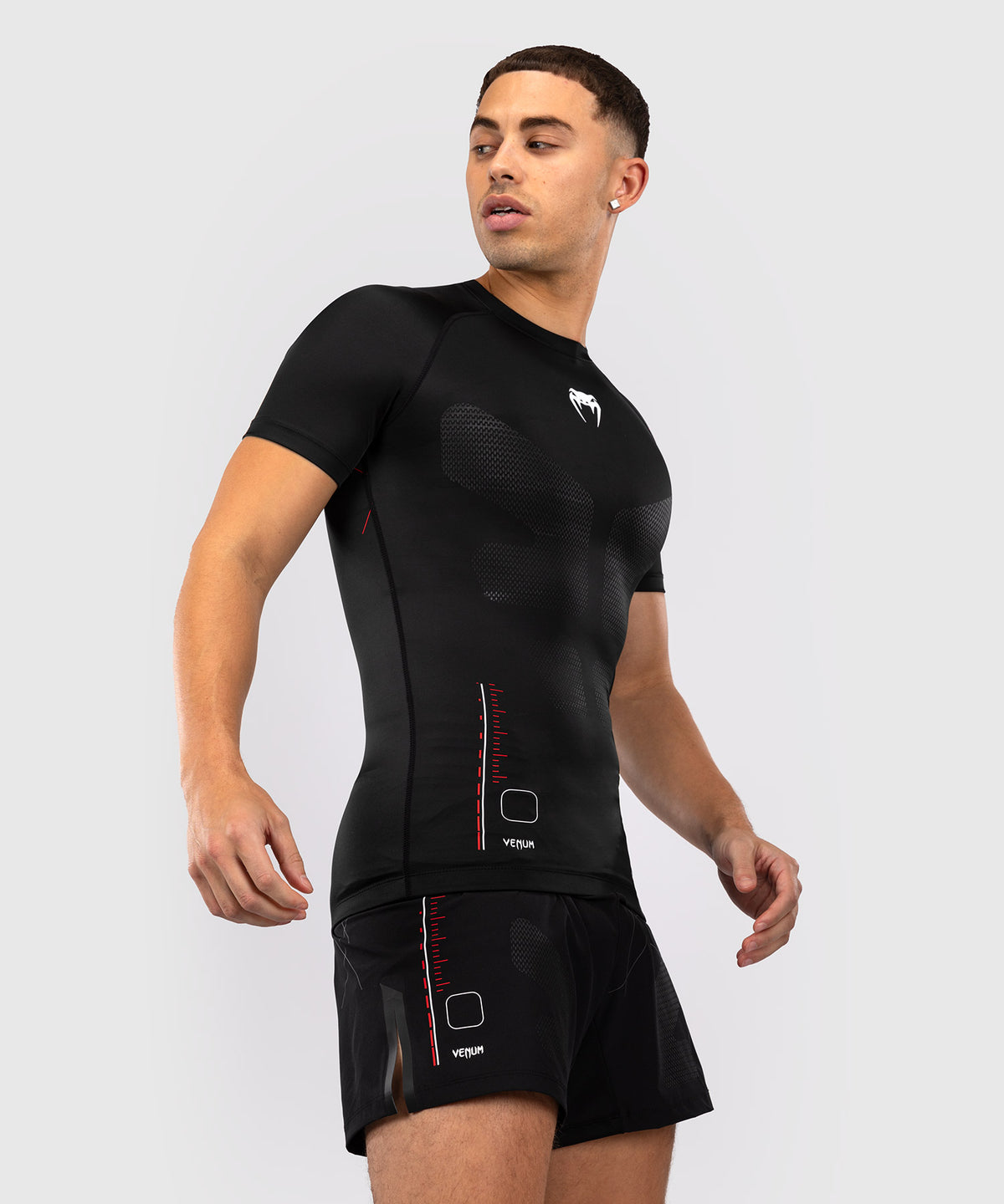 Rashguard Manches Courtes Venum Tactical XT- Noir/Rouge Feu