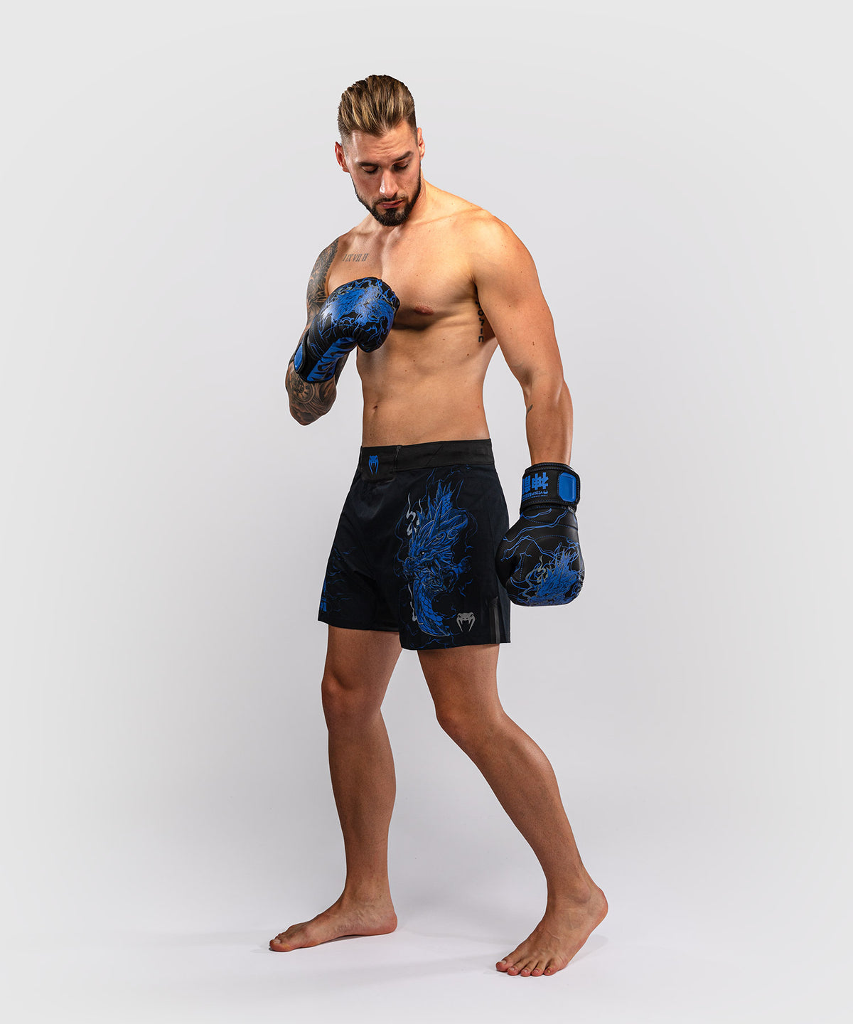 Short de Combat Venum Thunder Dragon – Noir/Bleu Royal