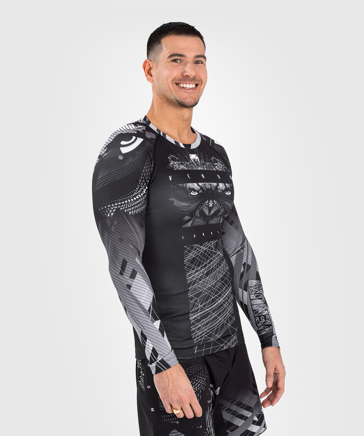 Venum Gorilla Jungle Rashguards Long Sleeves - Black/White 