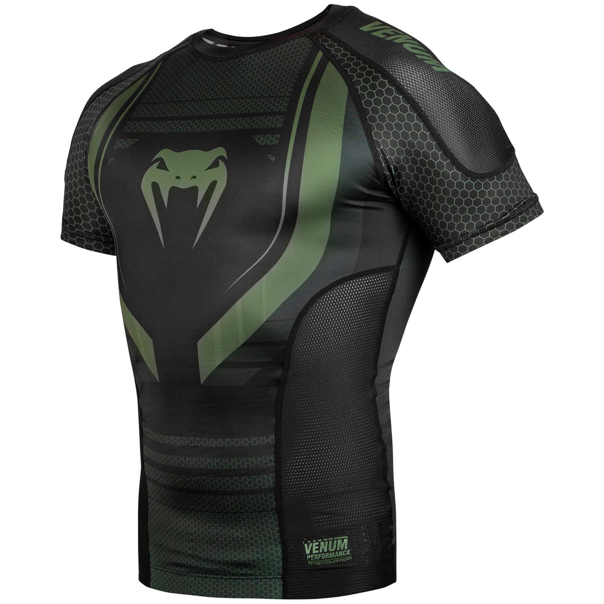 Rashguard Venum Technical 2.0 - Mangas Cortas – Negro/Caqui