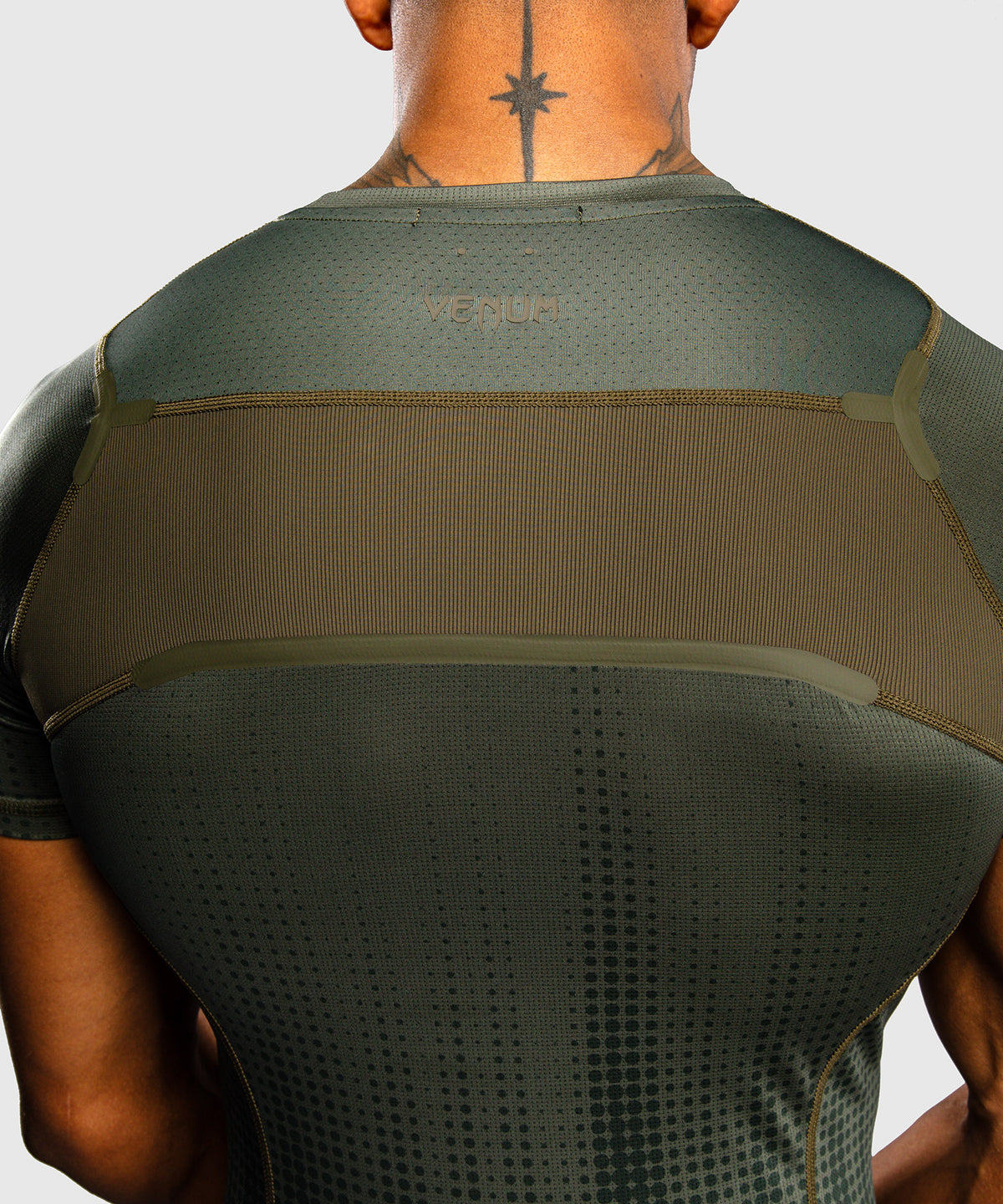 Venum Stealth Short Sleeve Rashguard - Khaki/Dark Green