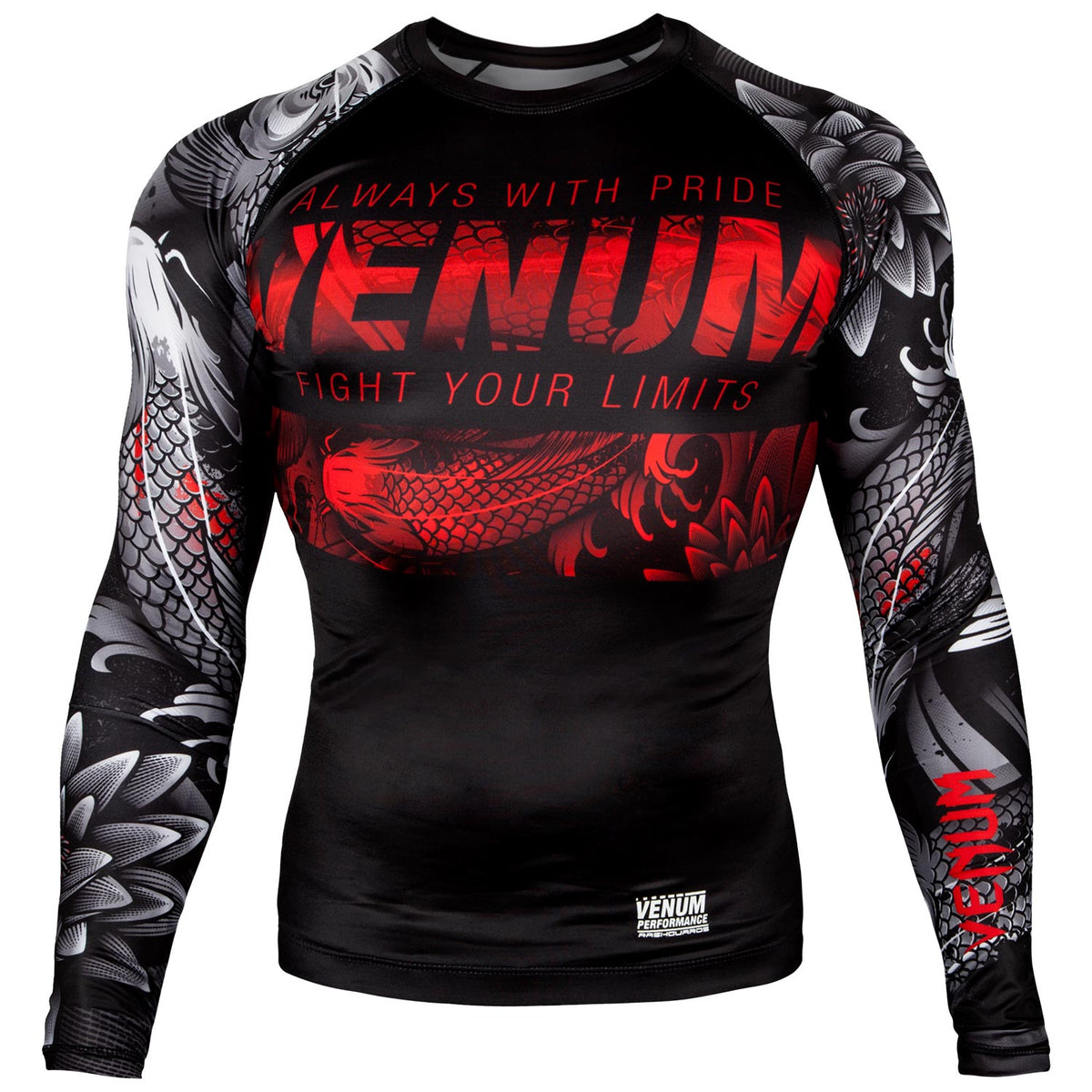 Rashguard Venum Koi 2.0 - Mangas Largas - Negro/Blanco