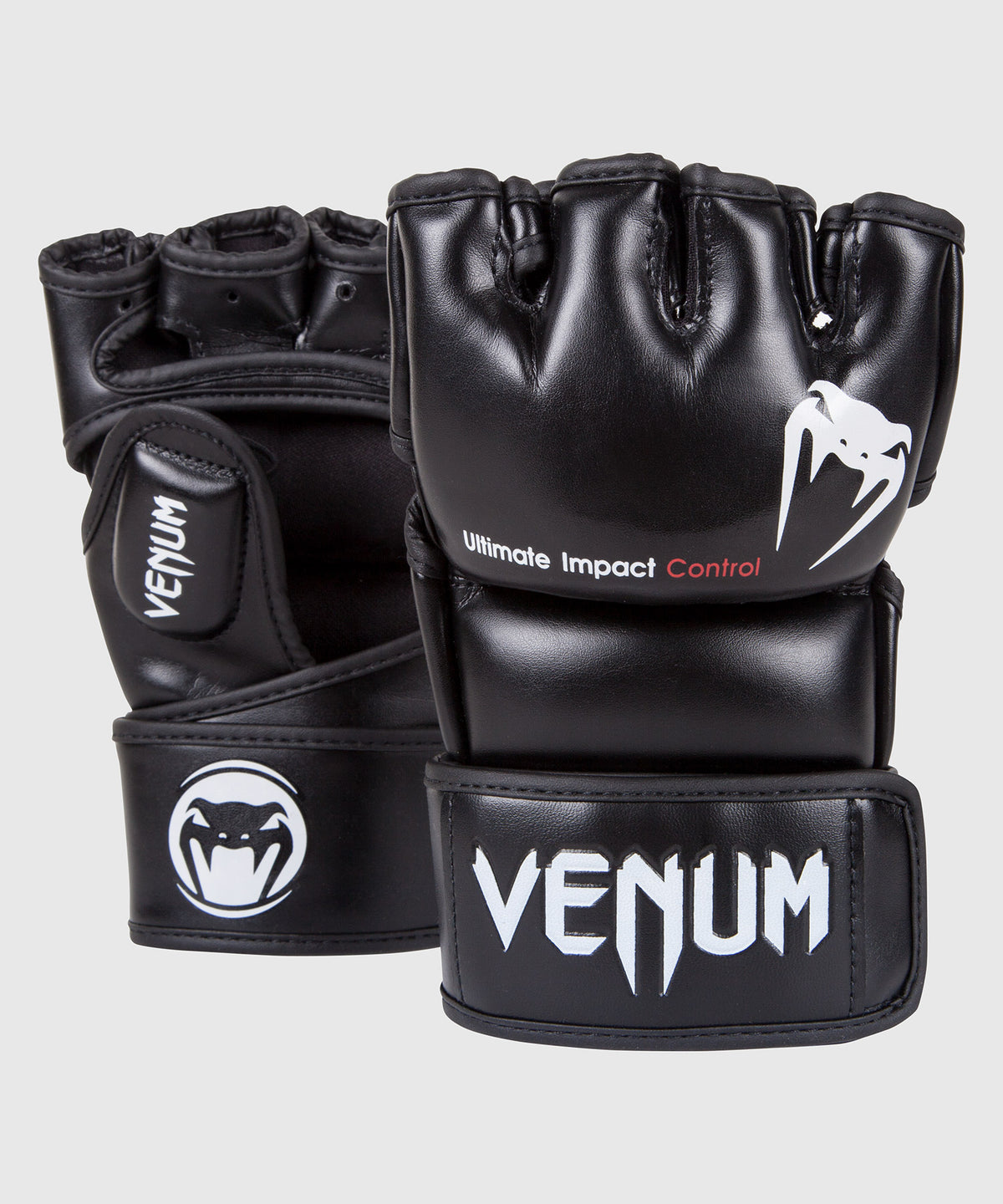 Venum Impact Guantes de MMA - Cuero Skintex - Negro