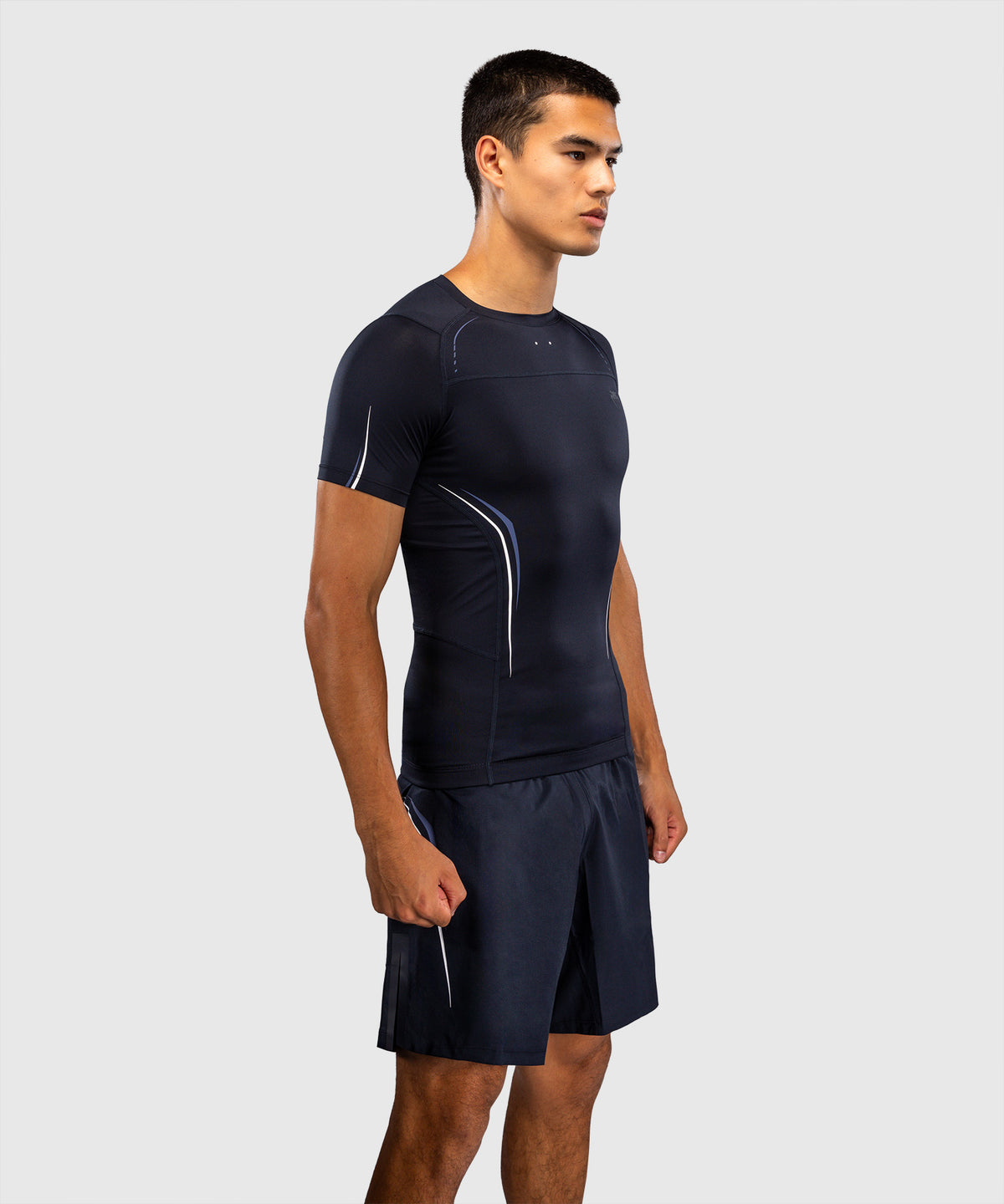 Venum G-Core Short Sleeve Rashguard - Navy Blue/White