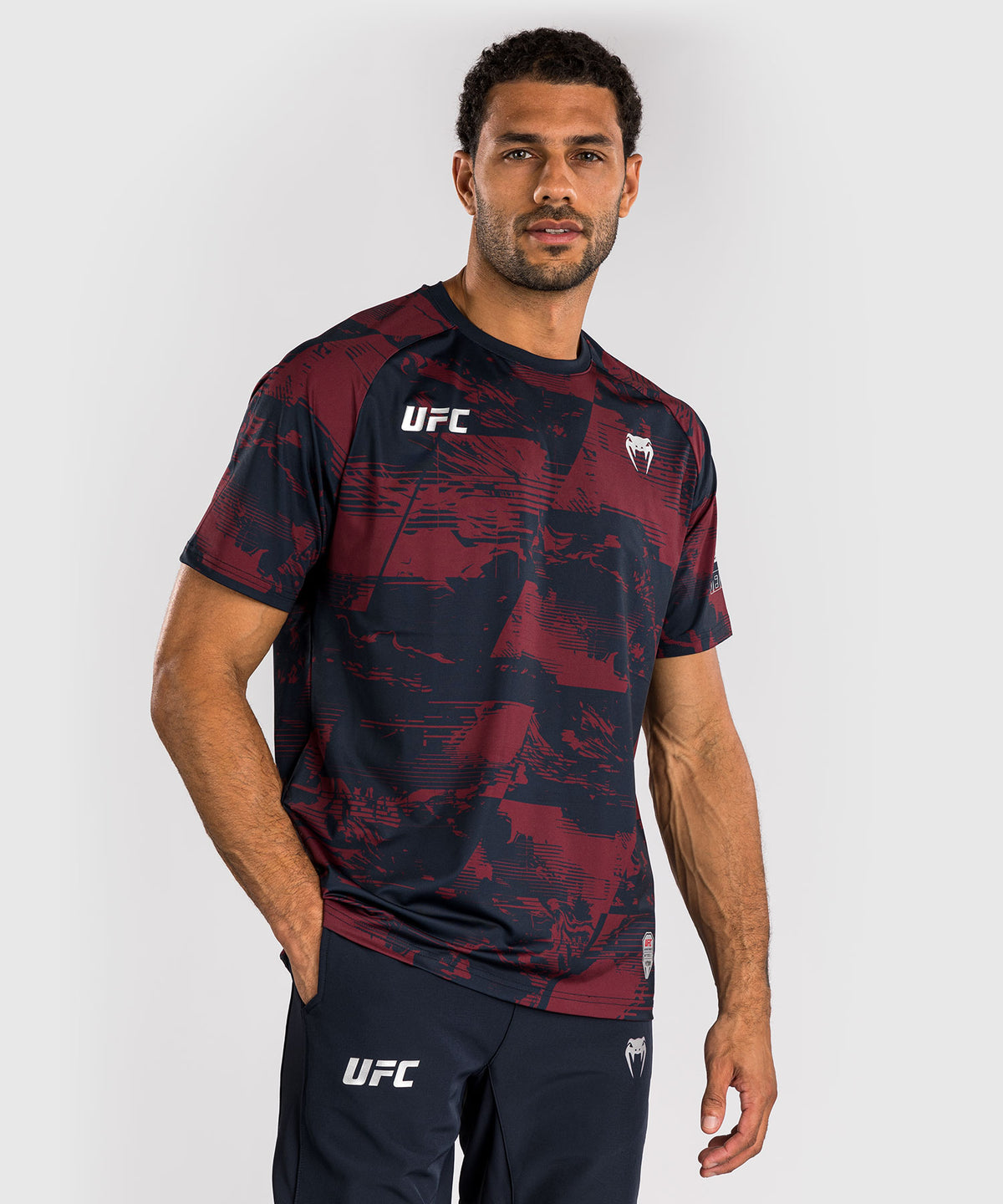 UFC Zenith by Venum Authentic Fight Week Camiseta de manga corta Performance Hombre - Azul marino/Burdeos/Plateado