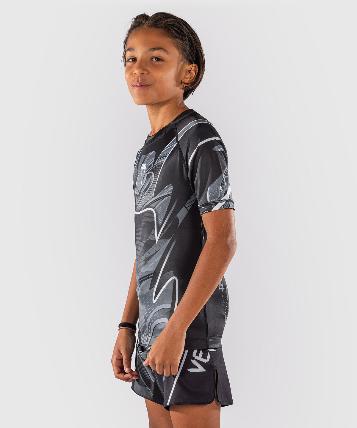 Rashguard manches courtes Pour Enfant Venum Crimson Viper 2.0 - Noir/Gris