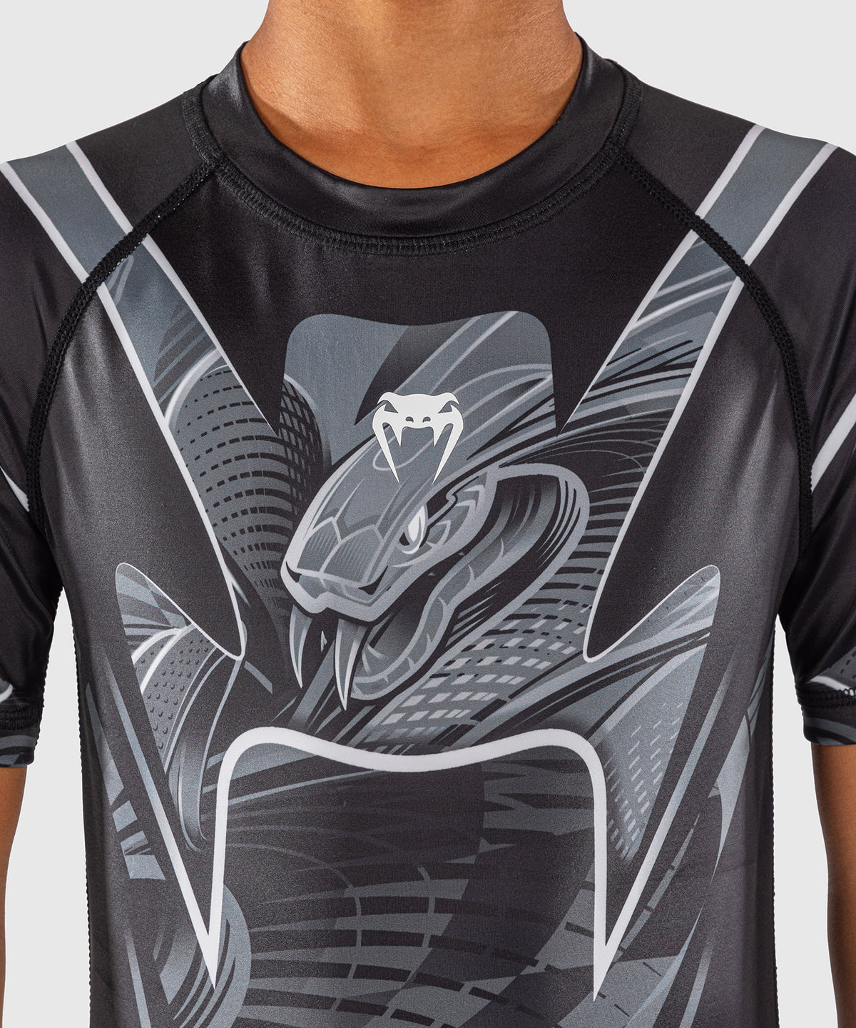 Rashguard manches courtes Pour Enfant Venum Crimson Viper 2.0 - Noir/Gris