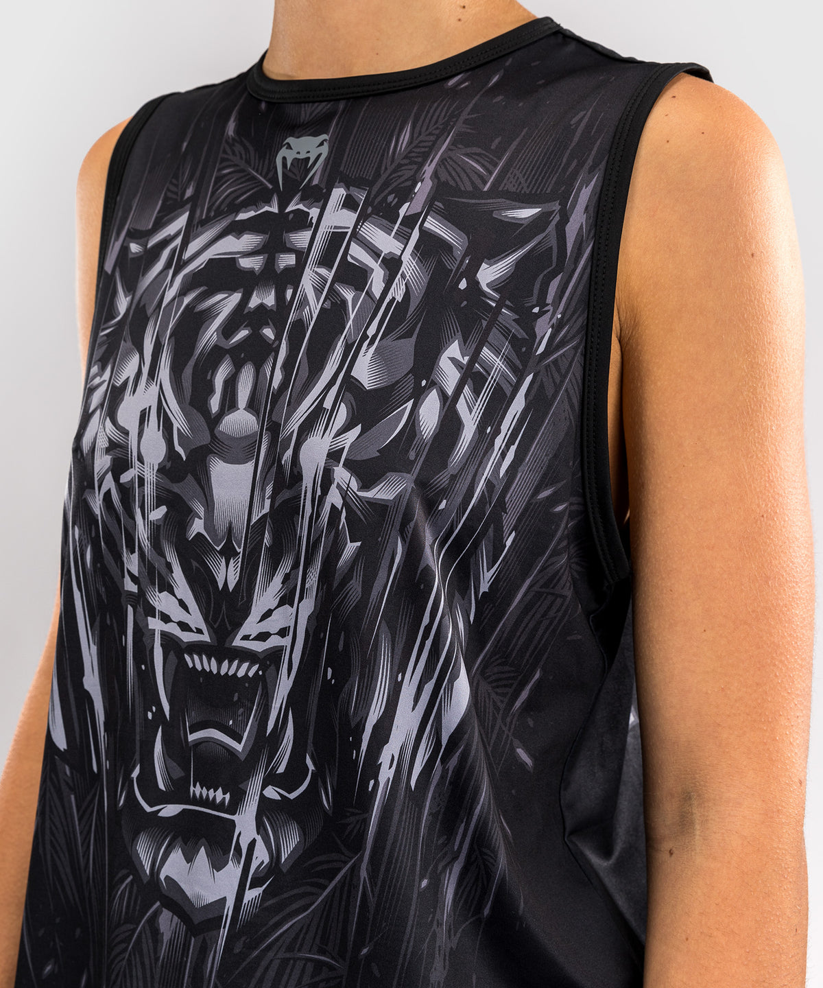 Venum Tiger Top sin Mangas para Mujer - Negro/Plata