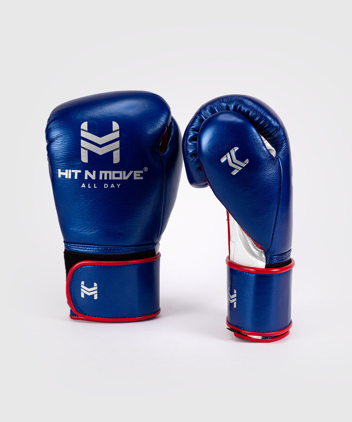 Hit N Move All Day® Pro Grip Plus Guantes de Boxeo - Azul/Blanco/Rojo
