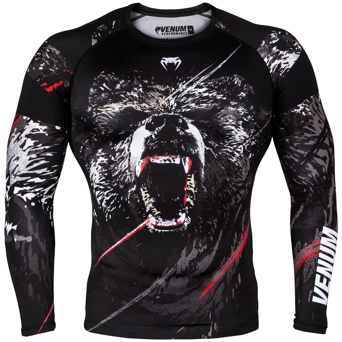 Rashguard Venum Grizzli - Manches longues - Noir/Blanc