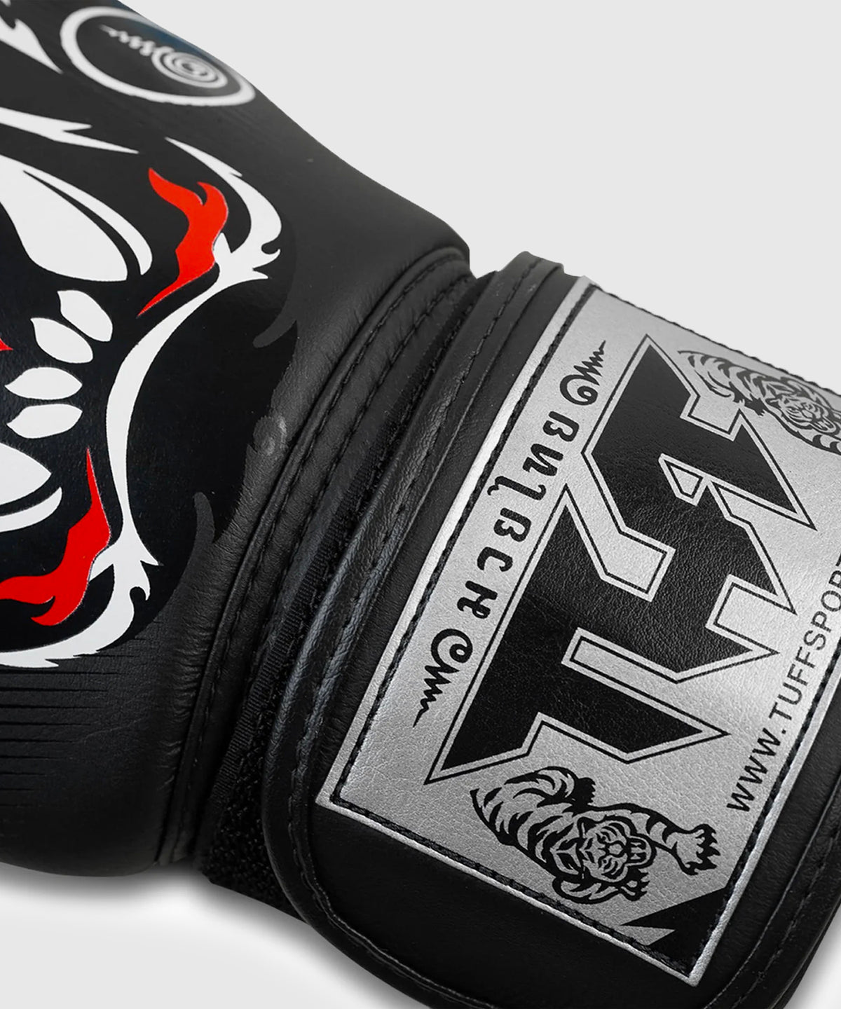 Tuff Tiger Guantes de Muay Thai de Cuero - Negro