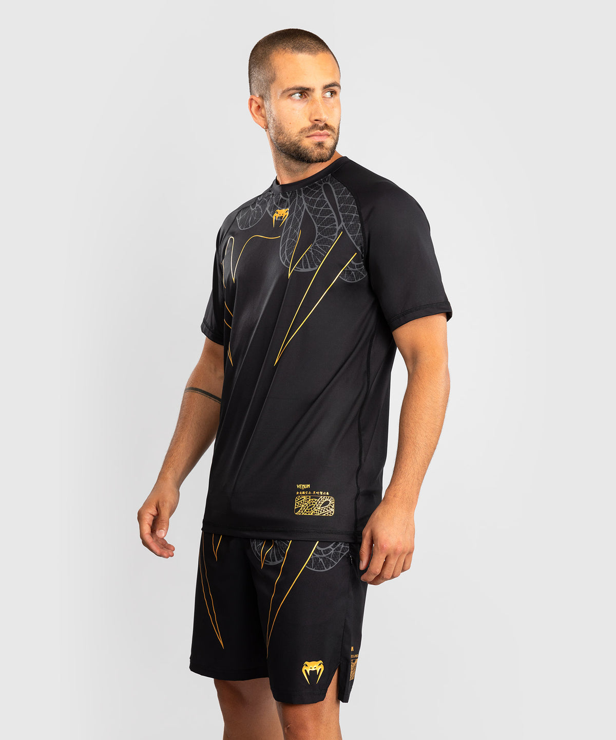 Venum Serpenti Dry Tech T-Shirt - Black/Silver/Gold