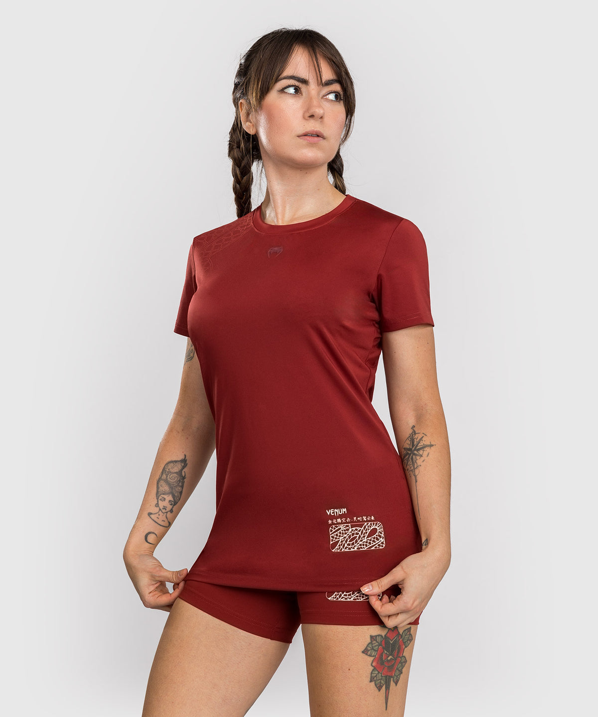 Venum Serpenti Women’s Dry-Tech T-Shirt - Burgundy/Ivory
