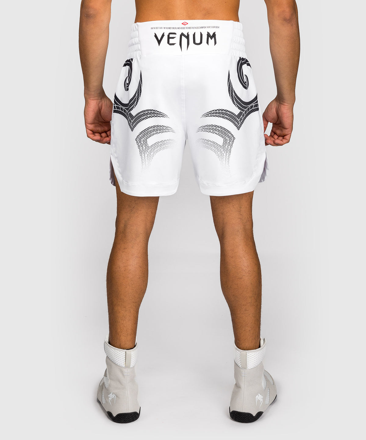 Venum x Mike Tyson Tiger Pantalones Cortos de Boxeo - Blanco Óptico/Negro Profundo