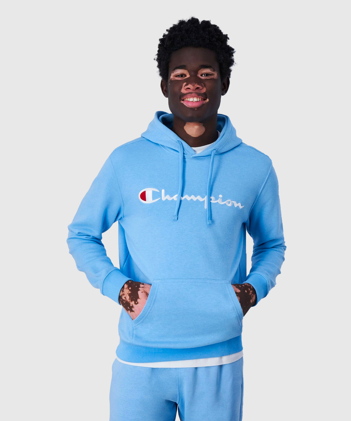 Champion Blu Chiaro Felpa con Cappuccio